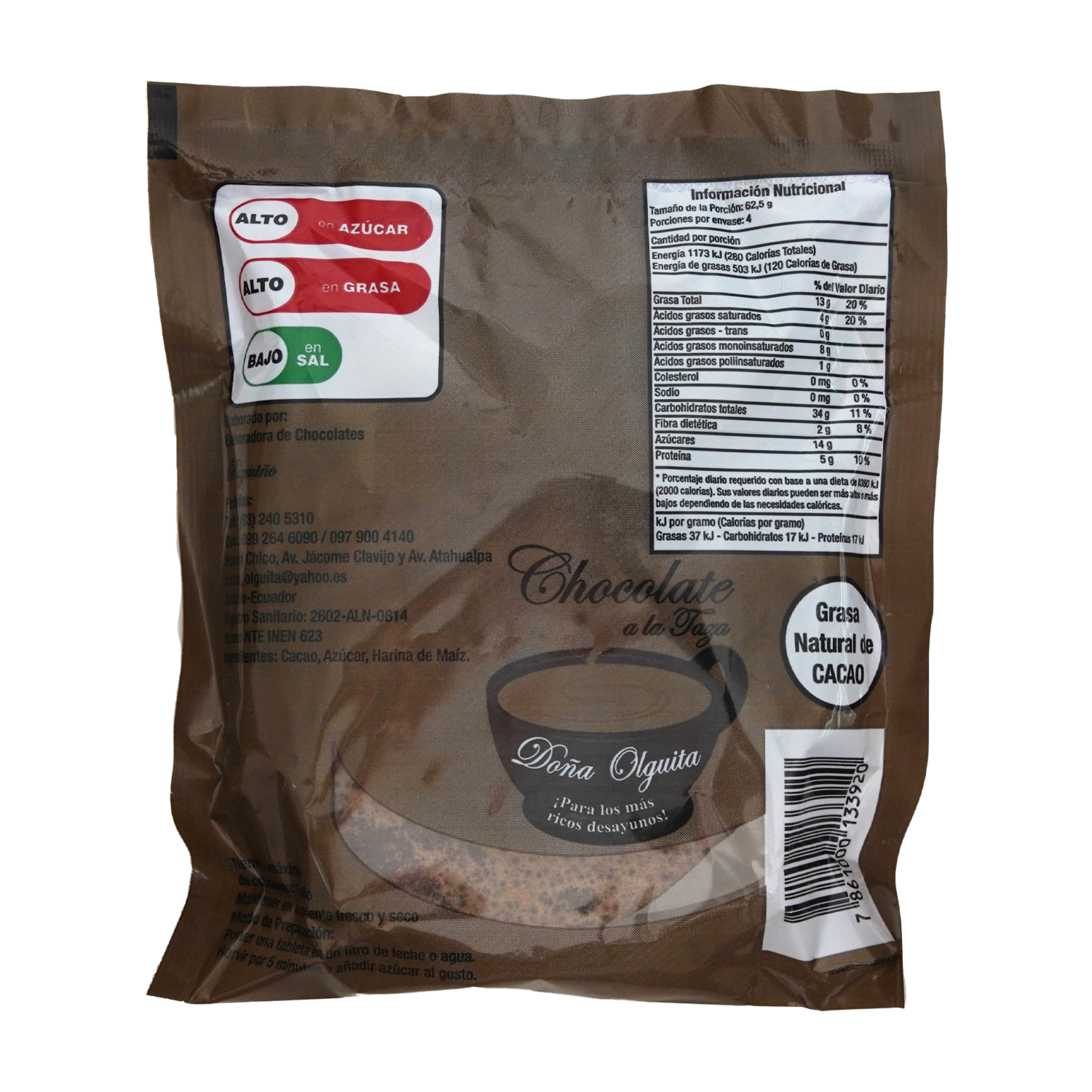 Chocolate Para Derretir DOÑA OLGUITA 250 G