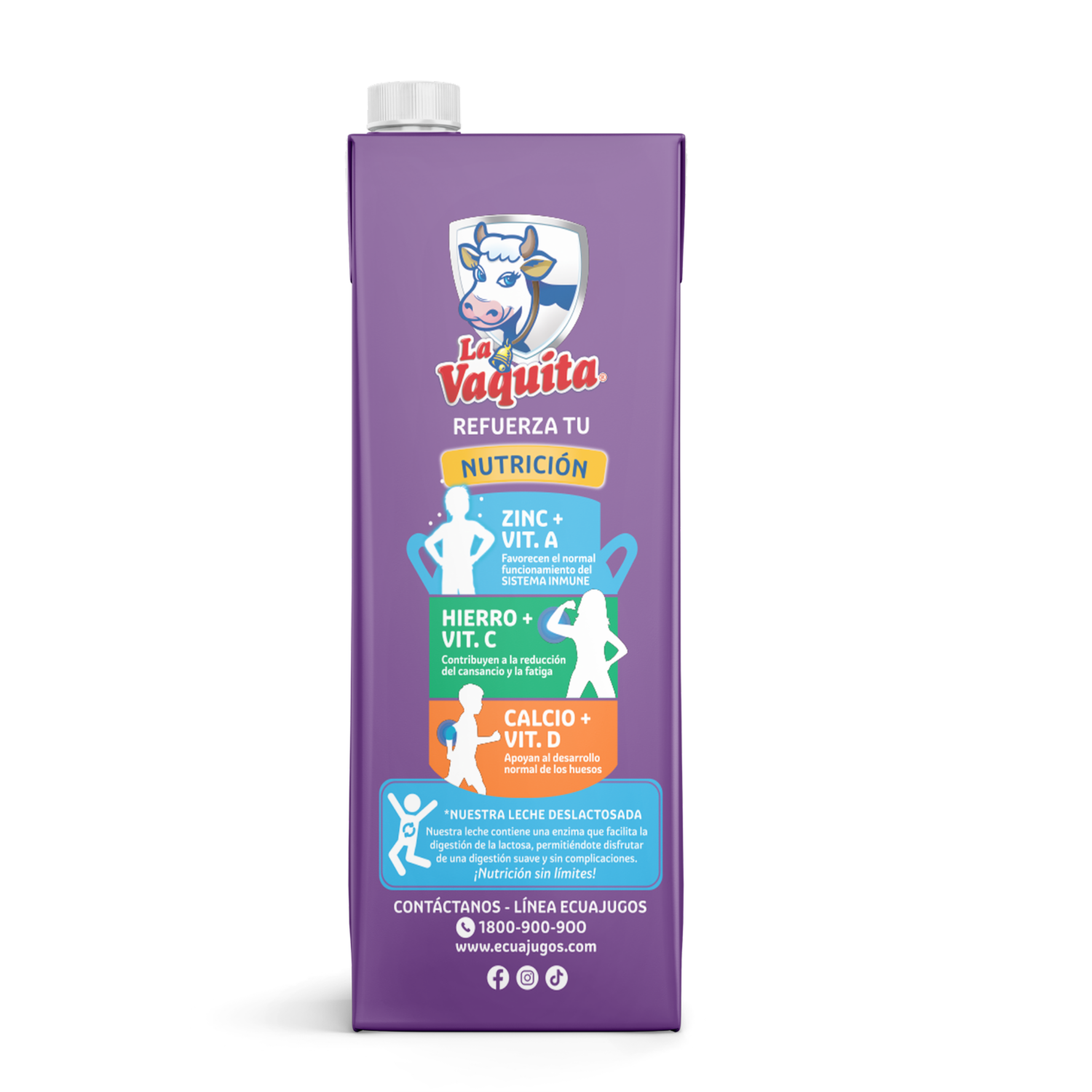 Leche Deslactosada Fortificada LA VAQUITA 1000 Ml