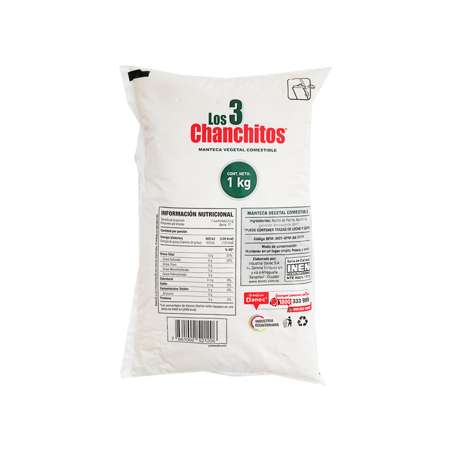 Manteca Vegetal 3 CHANCHITOS 1000 G