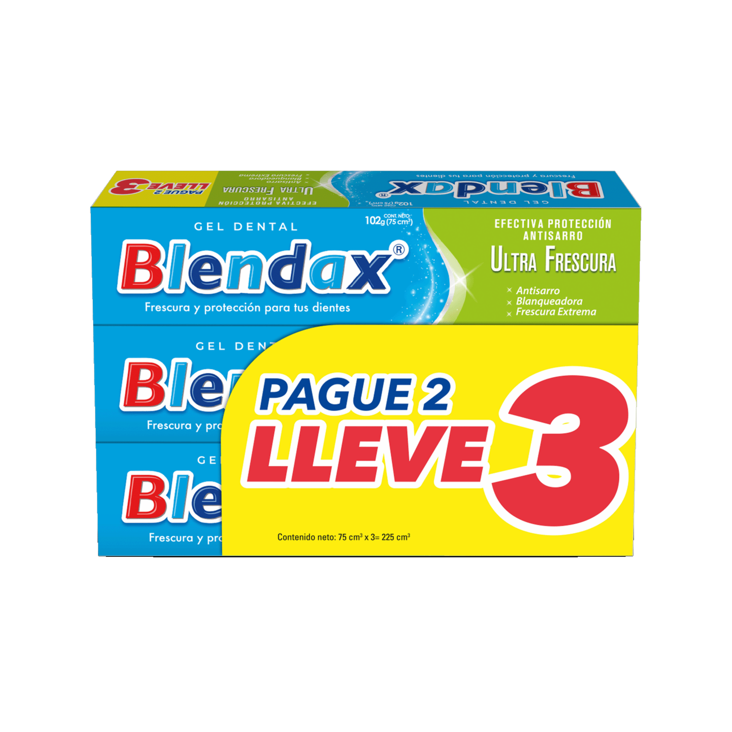 Pasta Dental Ultra Frescura BLENDAX 3 X 75 G