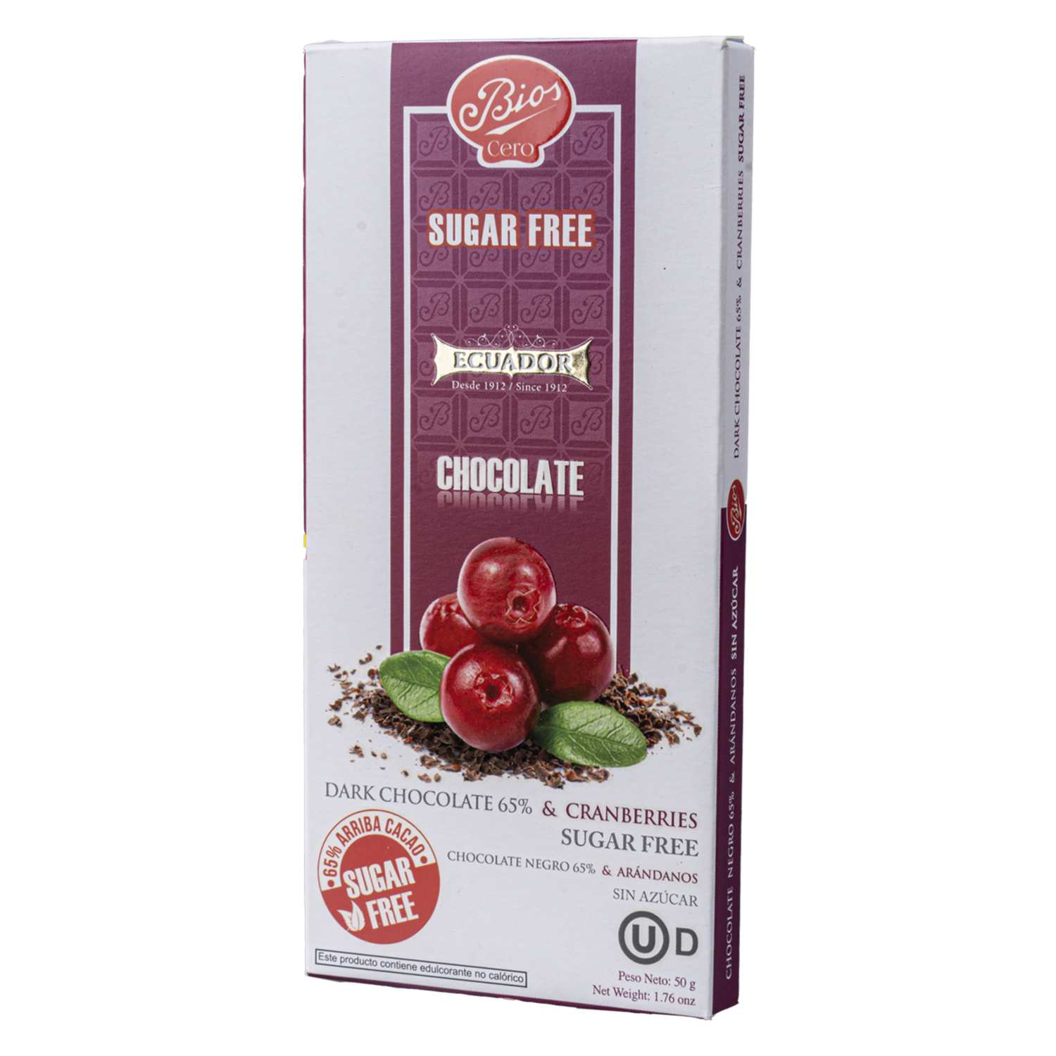 Chocolate Con Arándanos Sin Azúcar BIOS 50  G