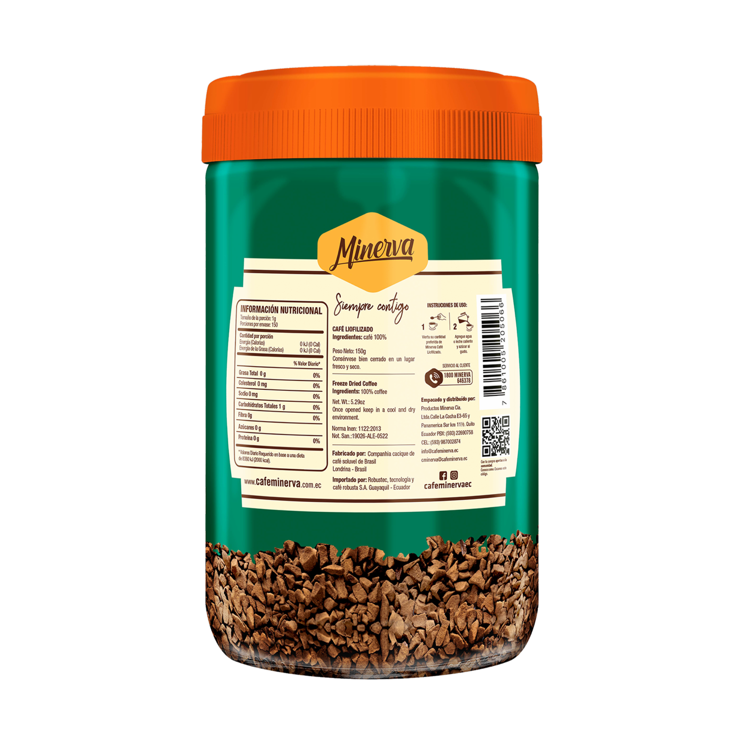 Café Instantáneo Liofilizado MINERVA 150 G