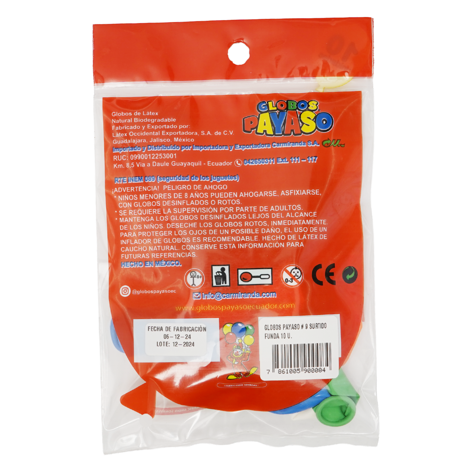 Globo Surtido X 10 Uds GLOBOS PAYASO N°9