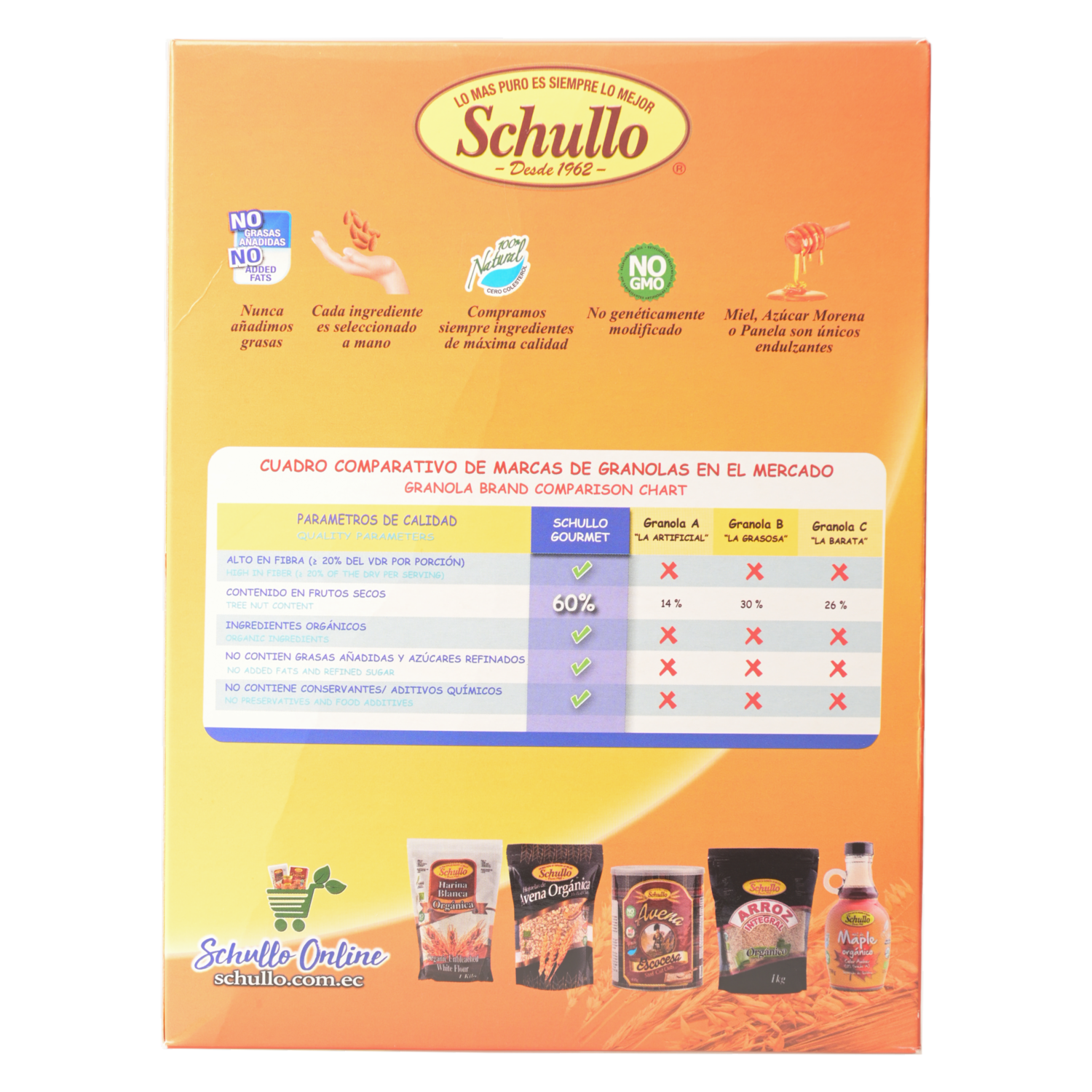 Granola Orgánica Con Maní SCHULLO 400 G