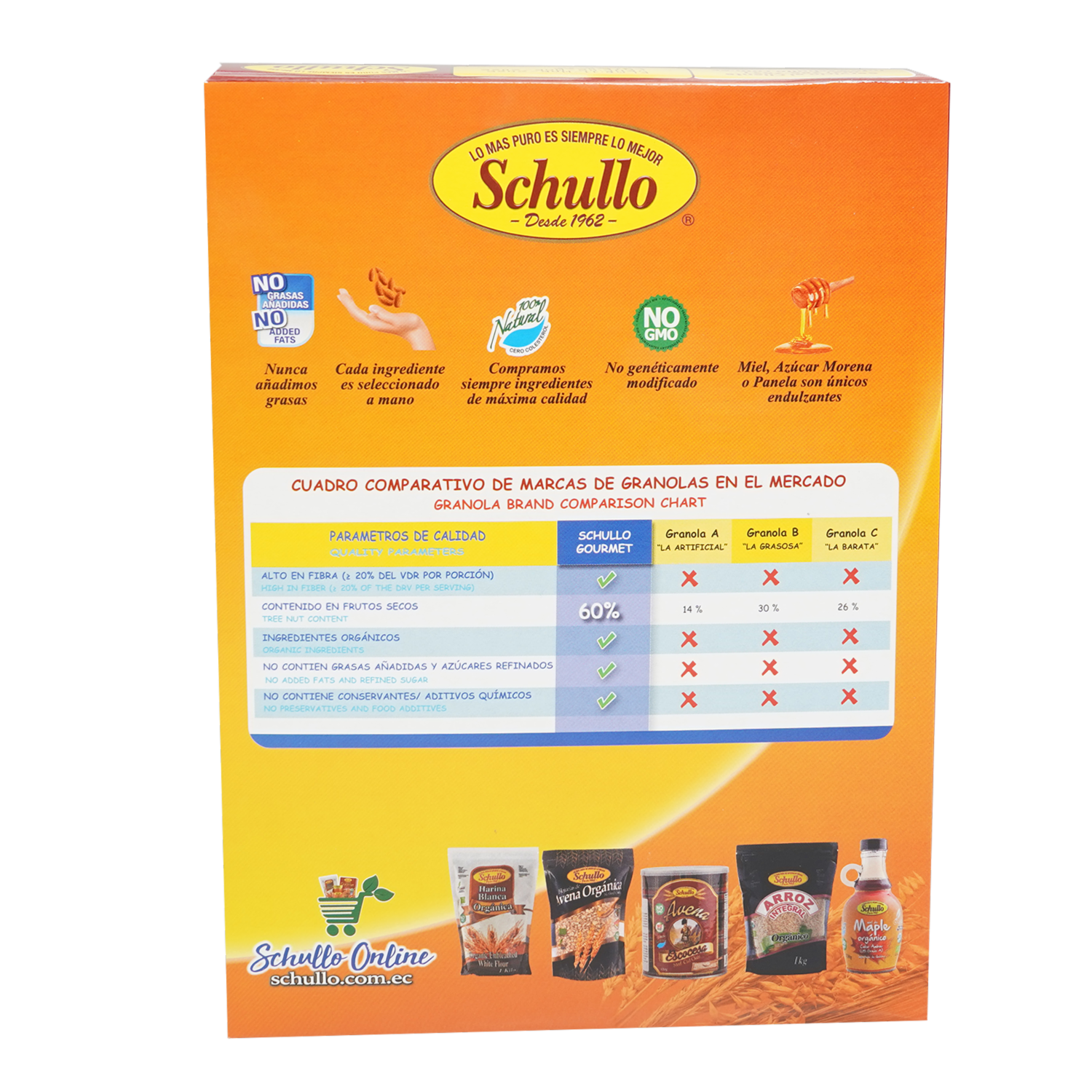 Granola Orgánica Gourmet SCHULLO 400 G
