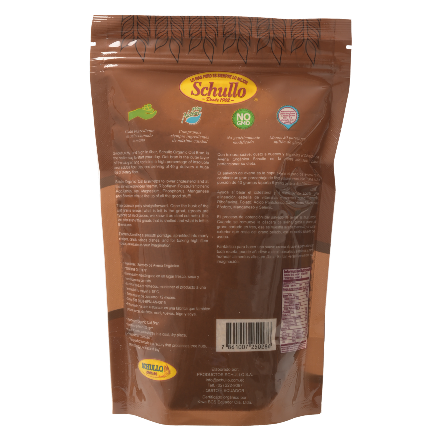 Avena Salvado De Avena Orgánica SCHULLO 400 G