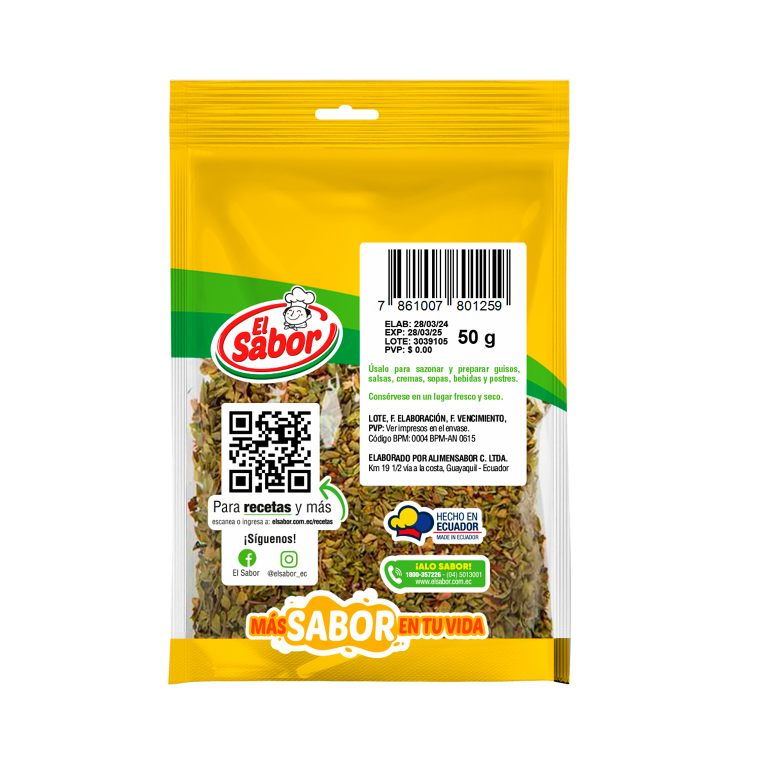 Orégano Natural EL SABOR 50 G