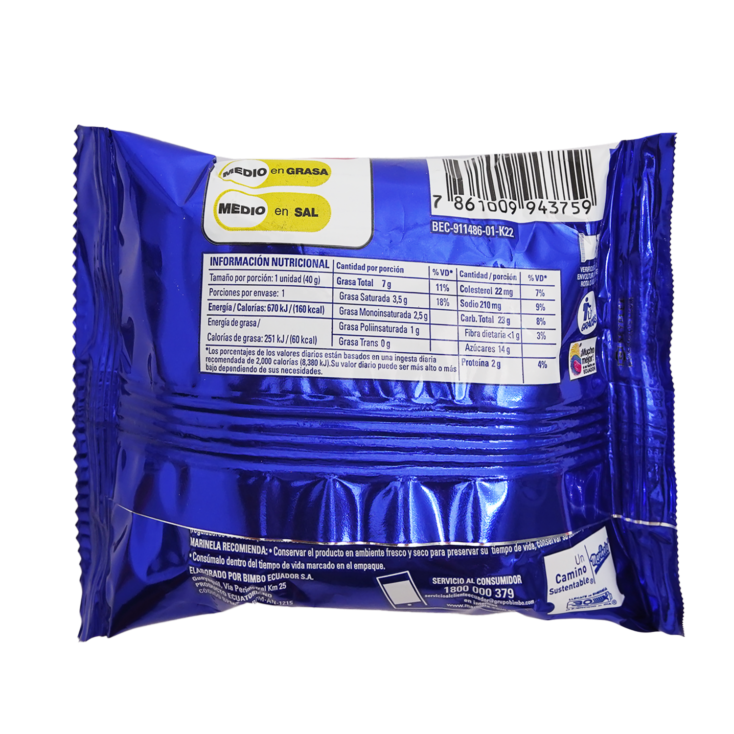 Biri Biri Pastelito De Chocolate MARINELA 40 G