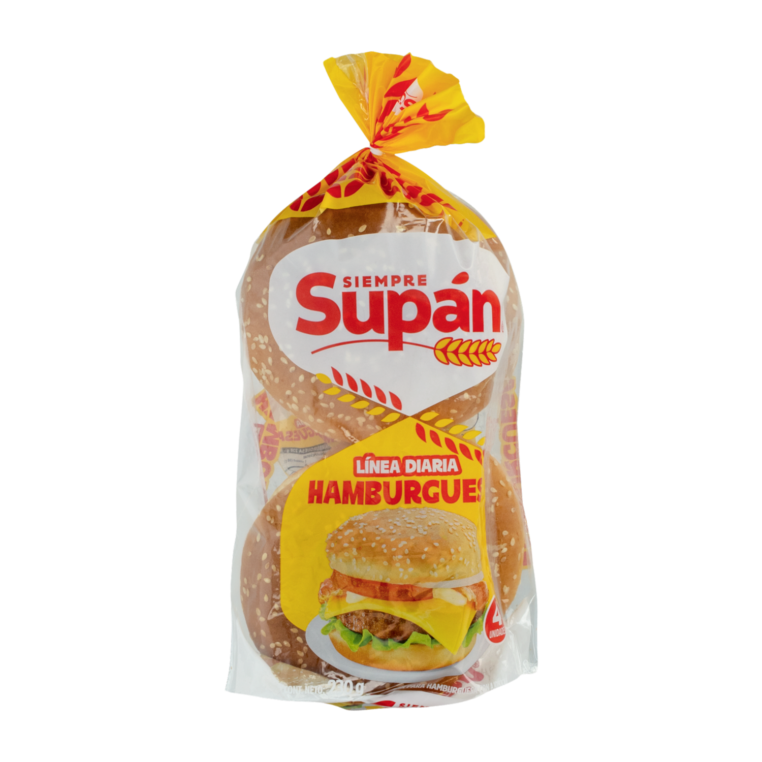 Pan Para Hamburguesa Con Ajonjolí Línea Diaria SUPÁN 230 G