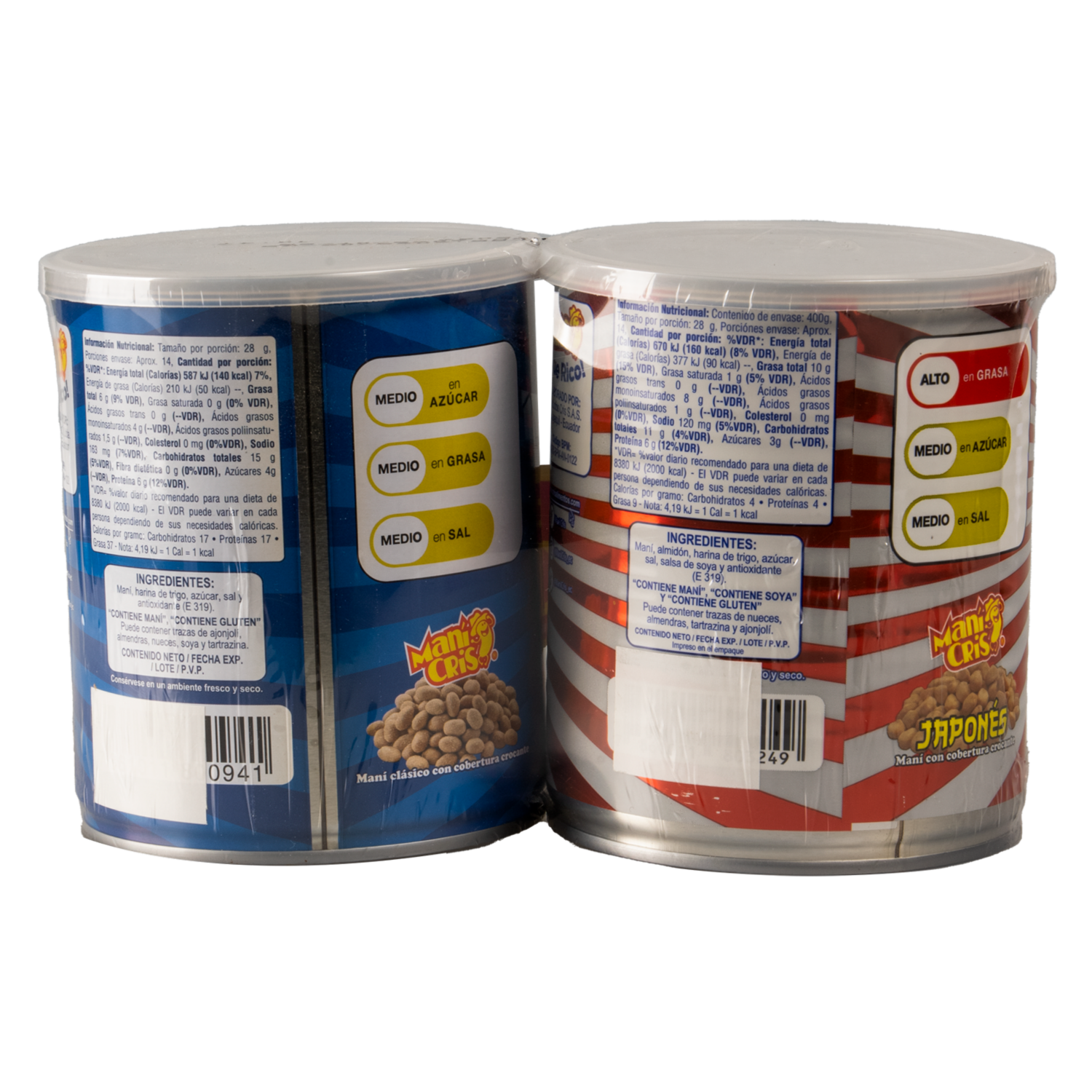 Maní Japones Tarra + Clásico MANÍ CRIS 2 X 400 g
