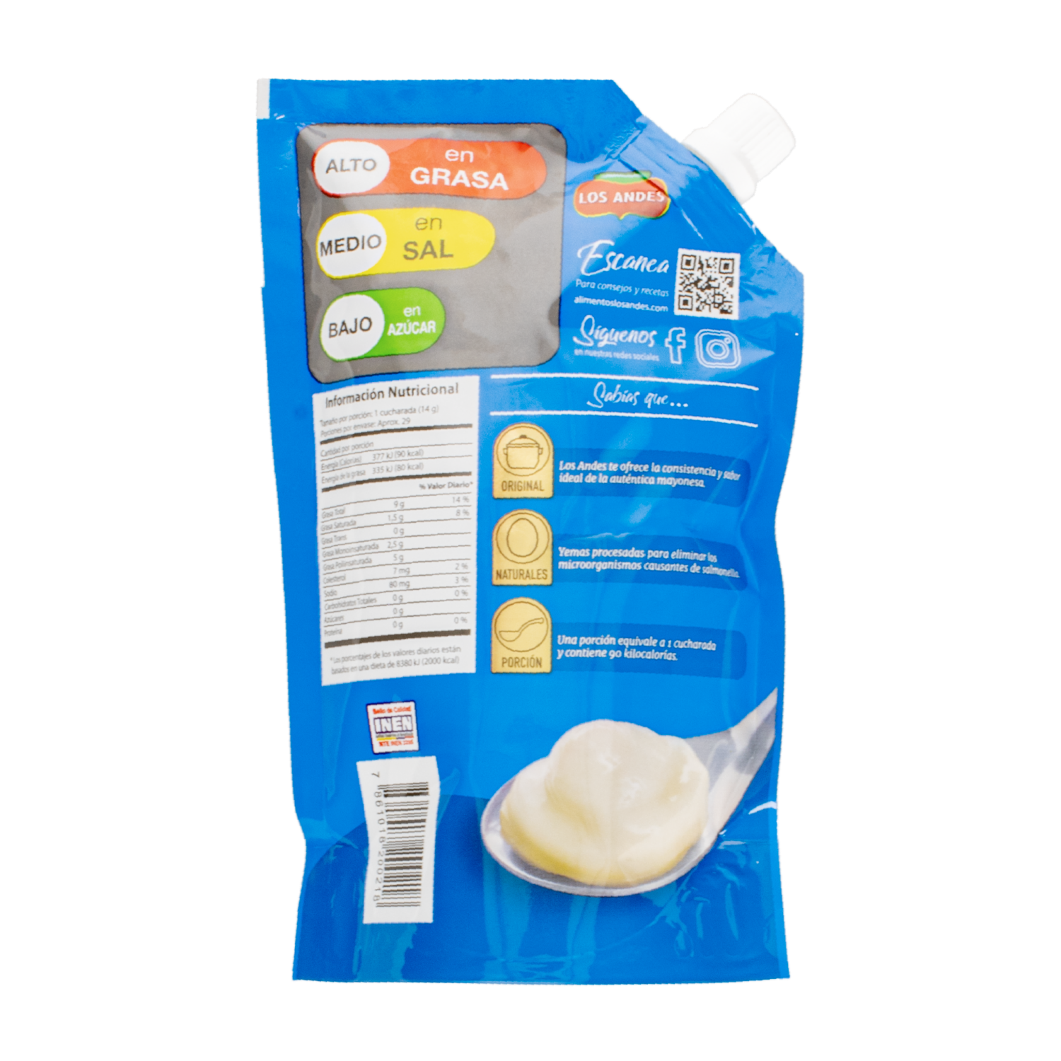 Mayonesa Natural Econopack LOS ANDES 400 G