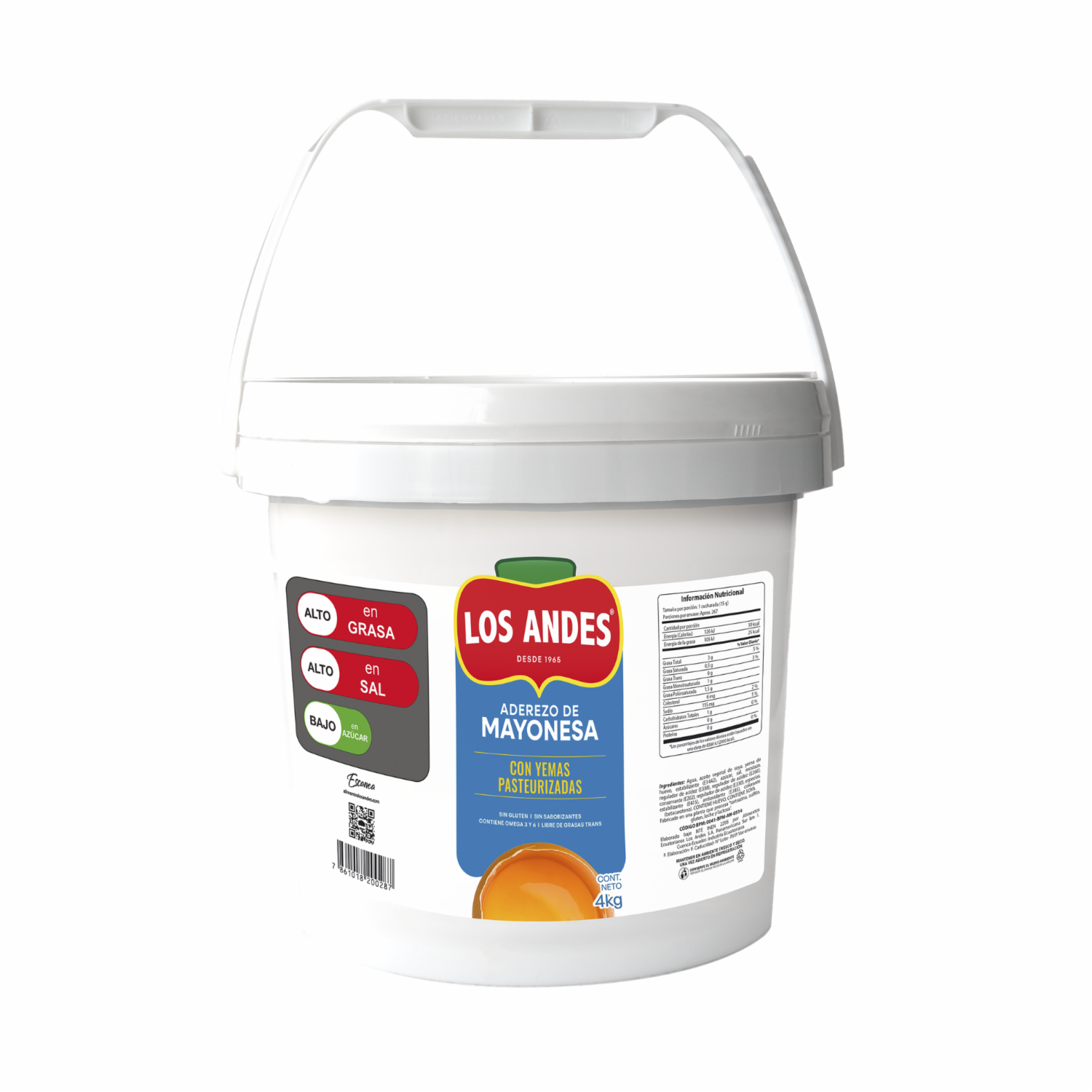 Aderezo De Mayonesa LOS ANDES Balde 4000 G