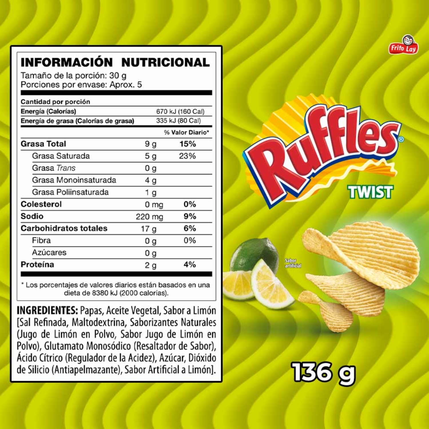 Papas Fritas Twist RUFFLES 136 g