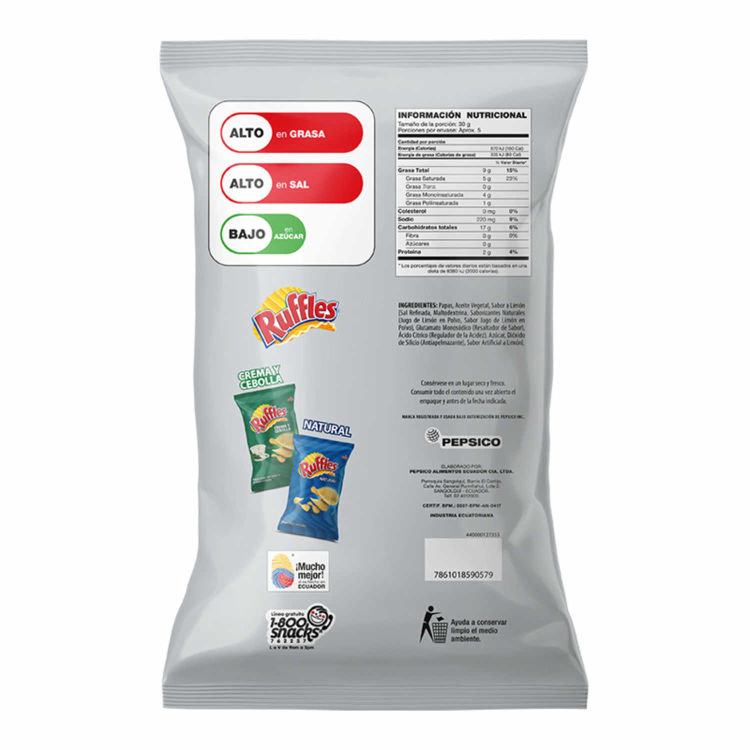Papas Fritas Twist RUFFLES 136 g