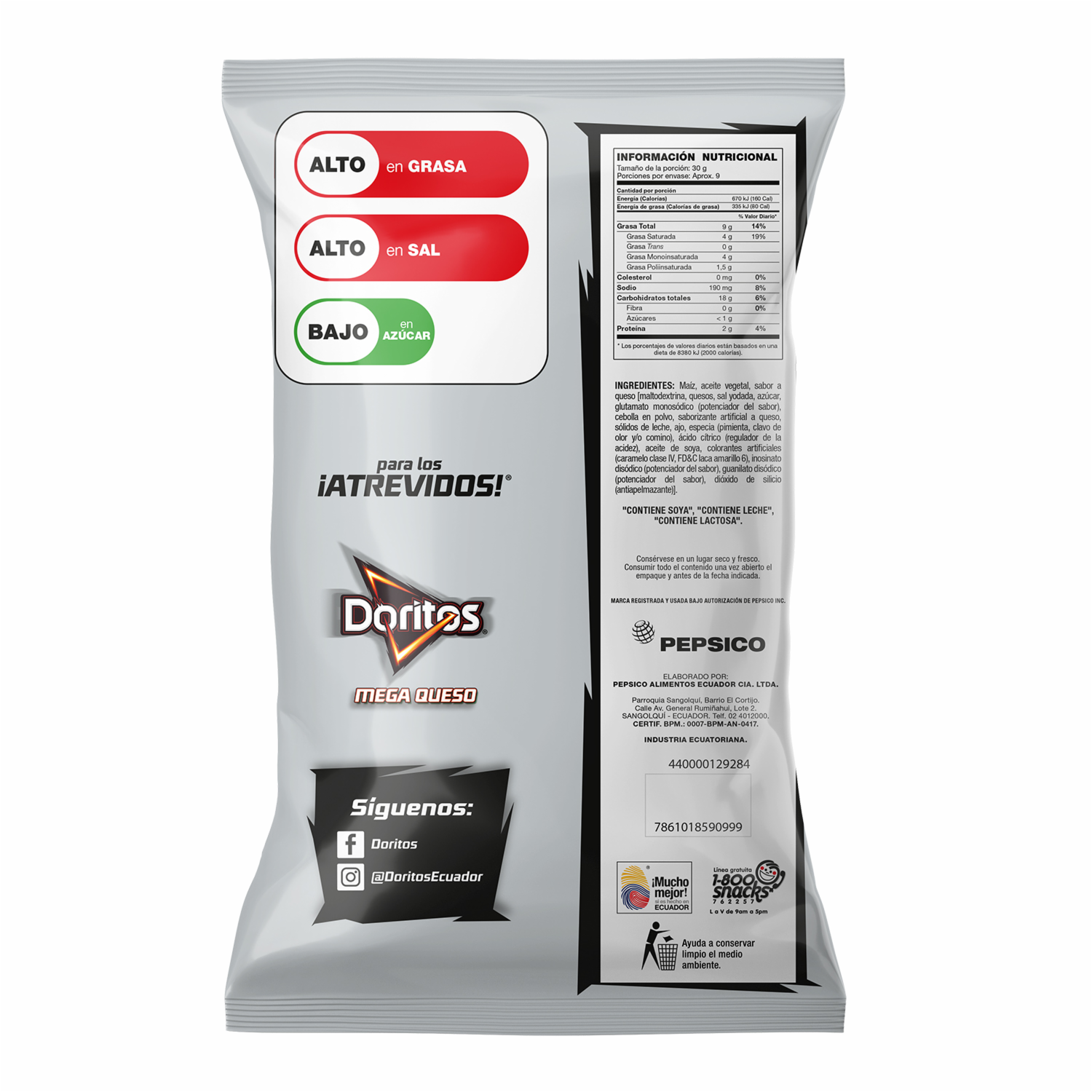 Bocaditos De Maíz Mega Queso DORITOS 267 G