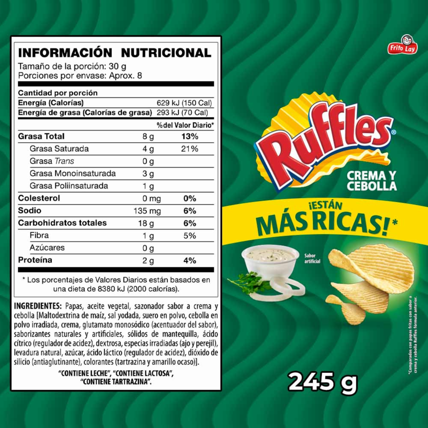 Papas Fritas Sabor A Cebolla RUFFLES 245  G