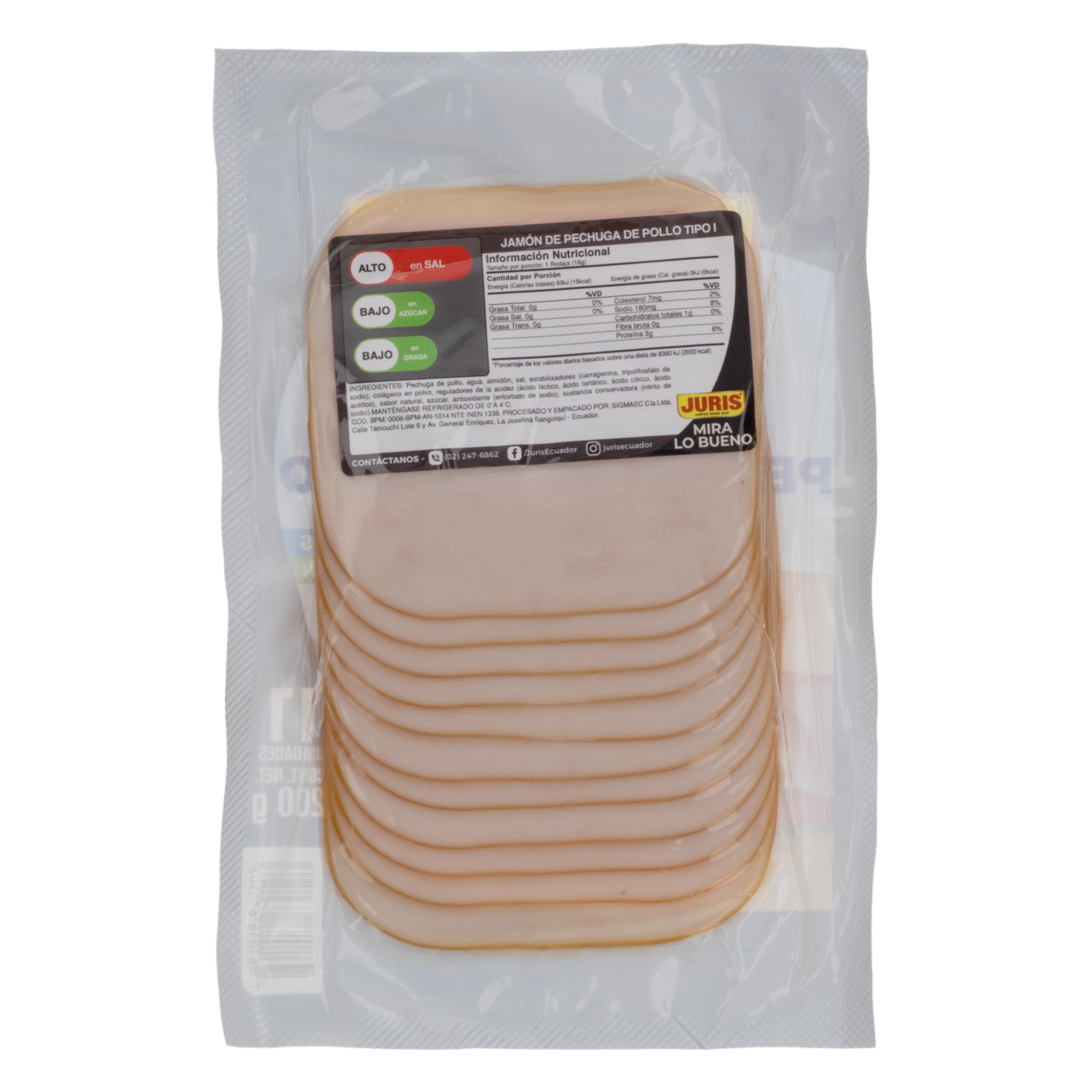 Jamón Premium De Pollo JURIS 200 G