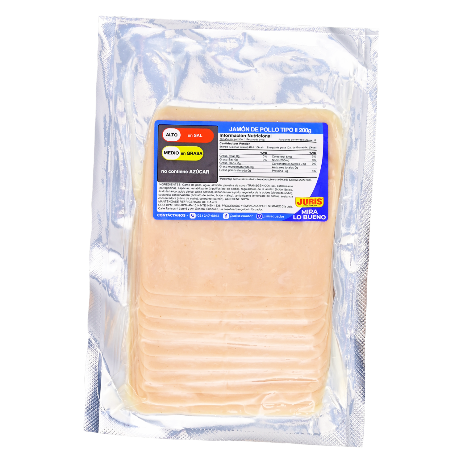 Jamón Tipo Ii De Pollo JURIS 200 G