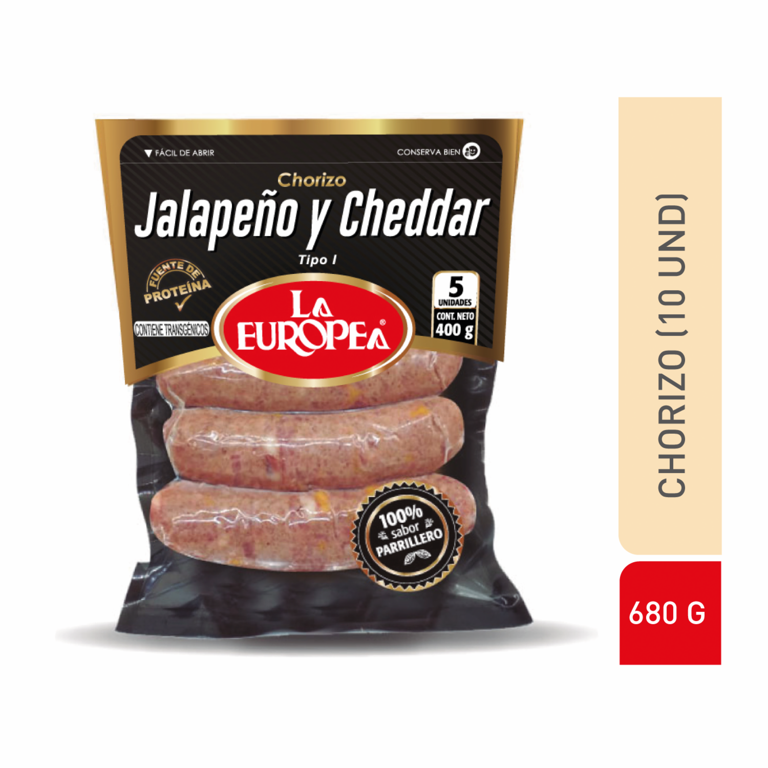 Chorizo Jalapeño Y Cheddar LA EUROPEA 400G