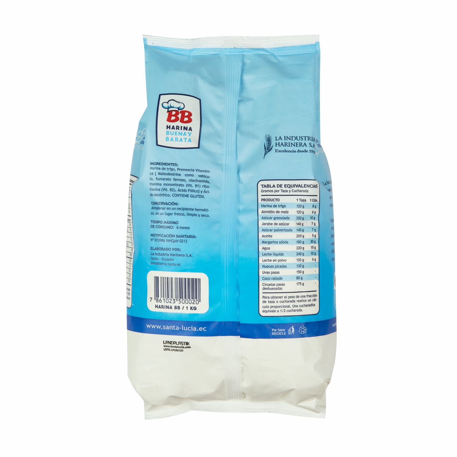 Harina De Trigo Sin Polvo De Hornear BB 1000 G