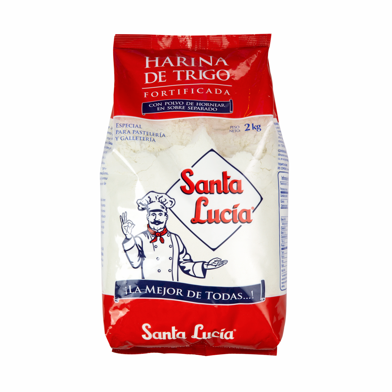 Harina De Trigo Con Polvo Hornear SANTA LUCÍA 2000 G