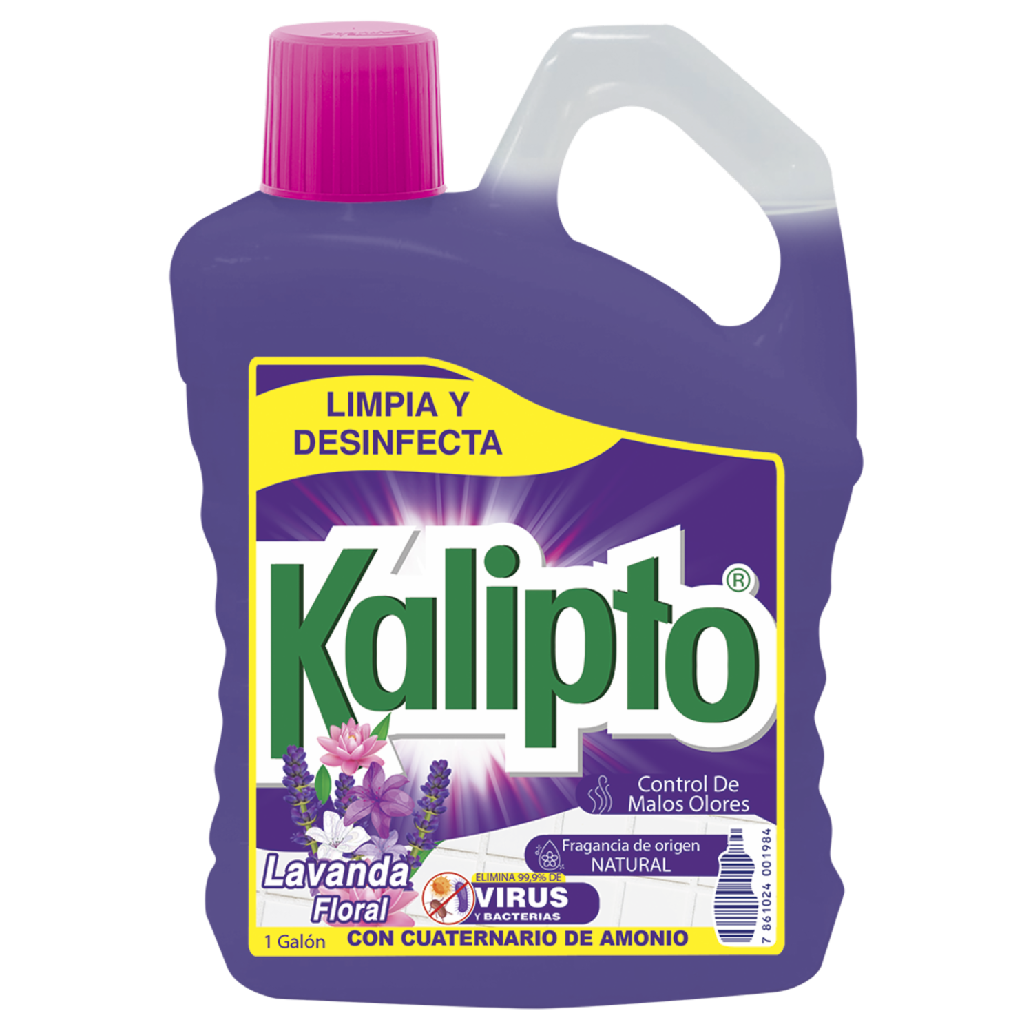 Desinfectante Con Amonio Cuaternario Aroma Lavanda Floral KALIPTO 3785 Ml