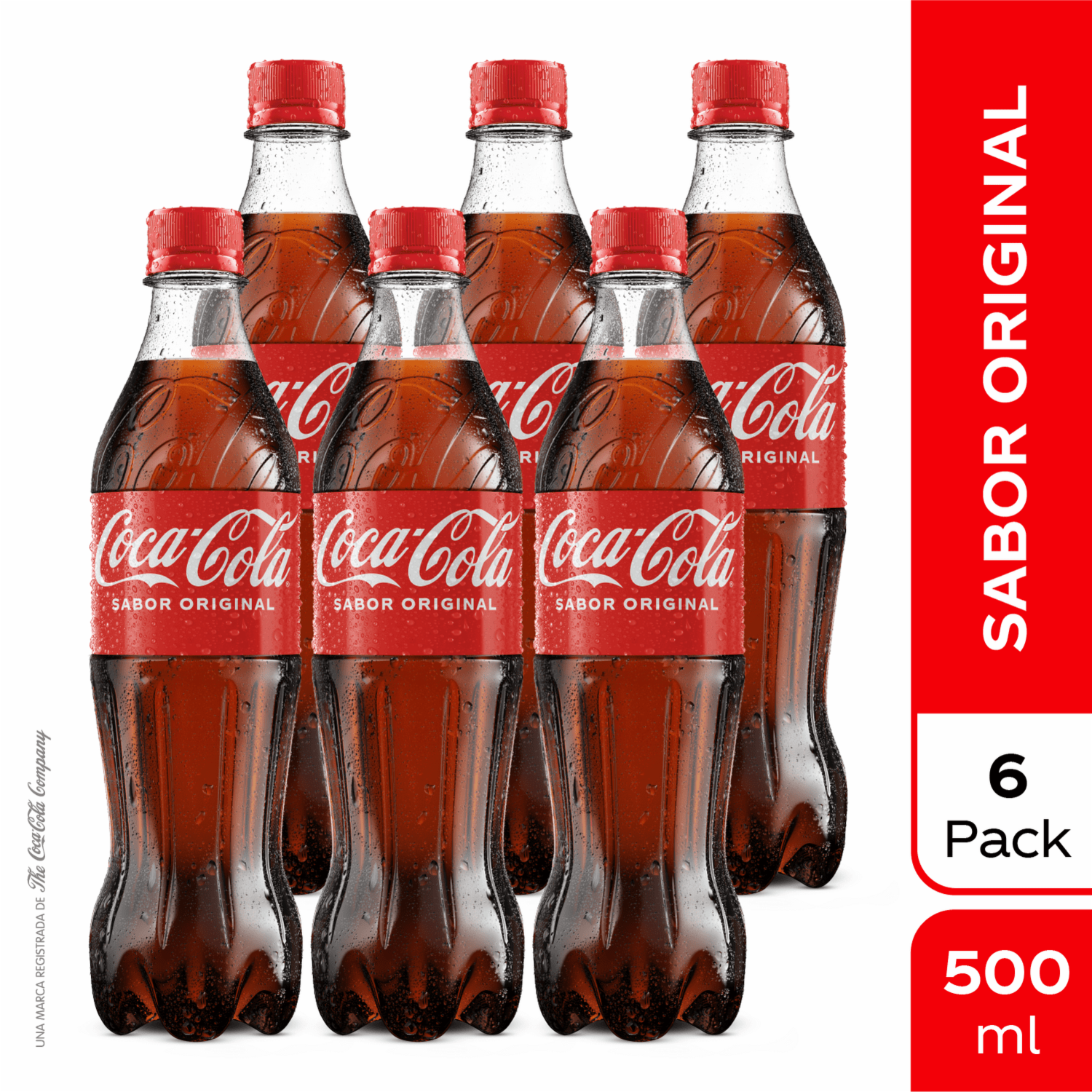 Bebida Gaseosa Sabor Original COCA-COLA 6 X 500 Ml