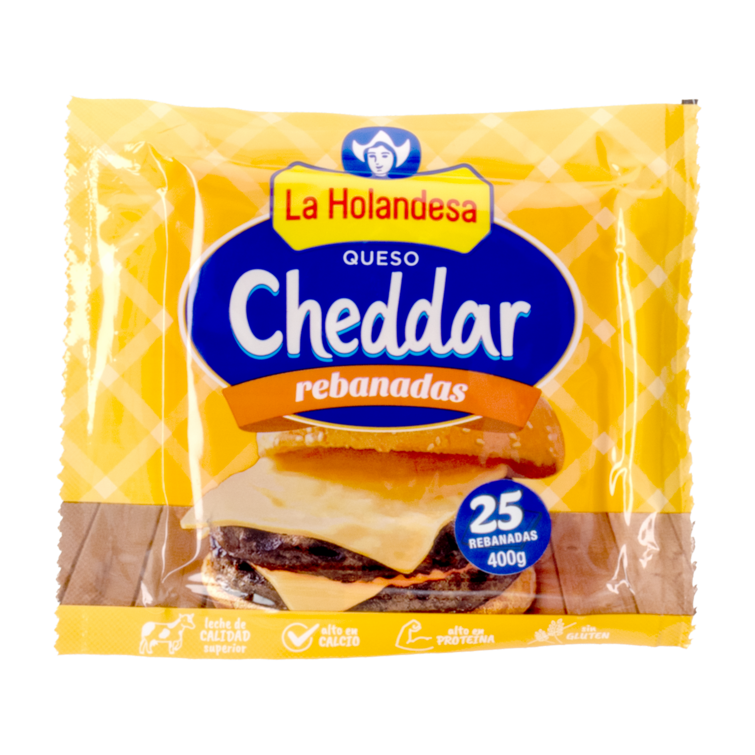 Queso Cheddar Rebanado LA HOLANDESA 400 G