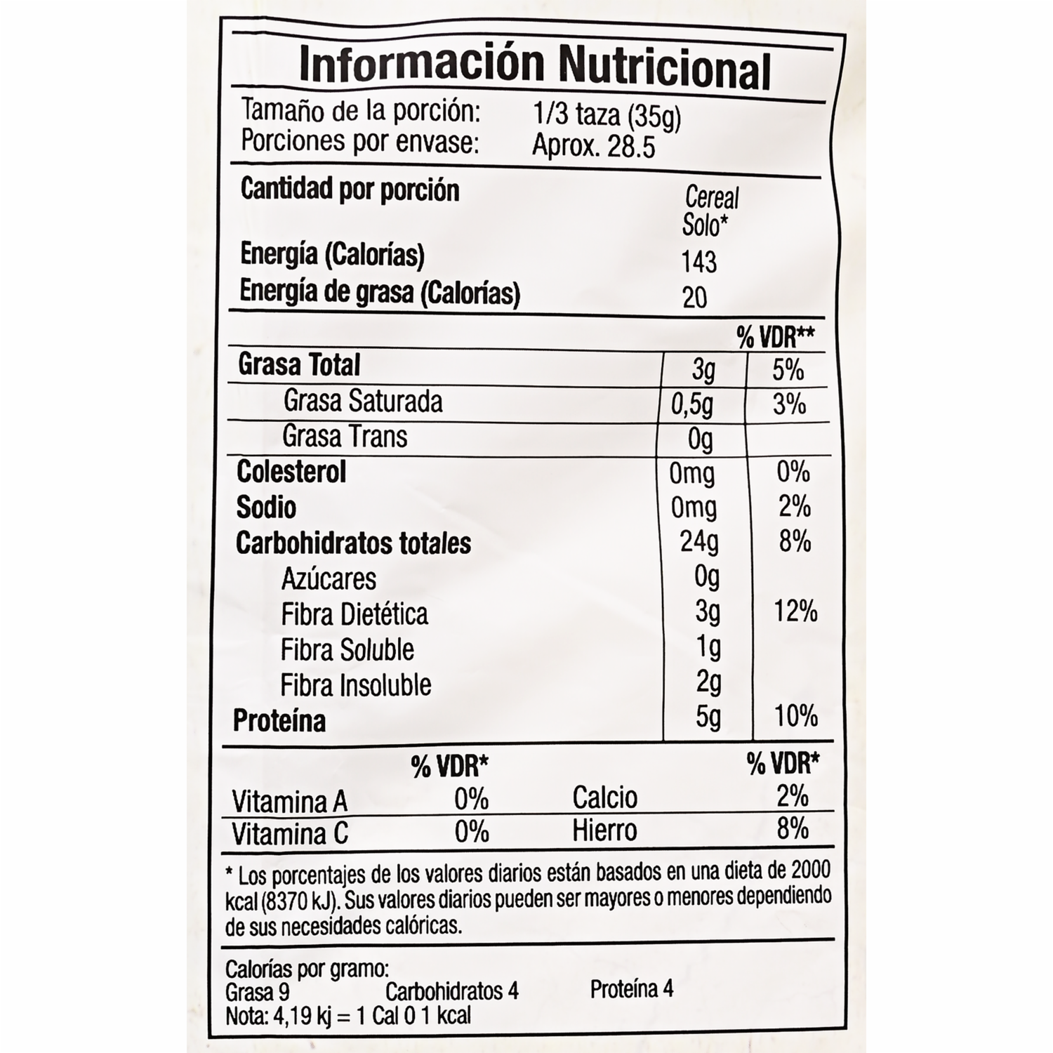 Avena Molida QUAKER Funda