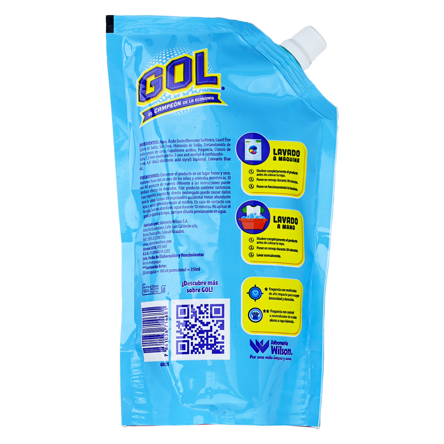 Detergente Liquido Fragancia Floral Con Neutralizador De Olores GOL 350 Ml