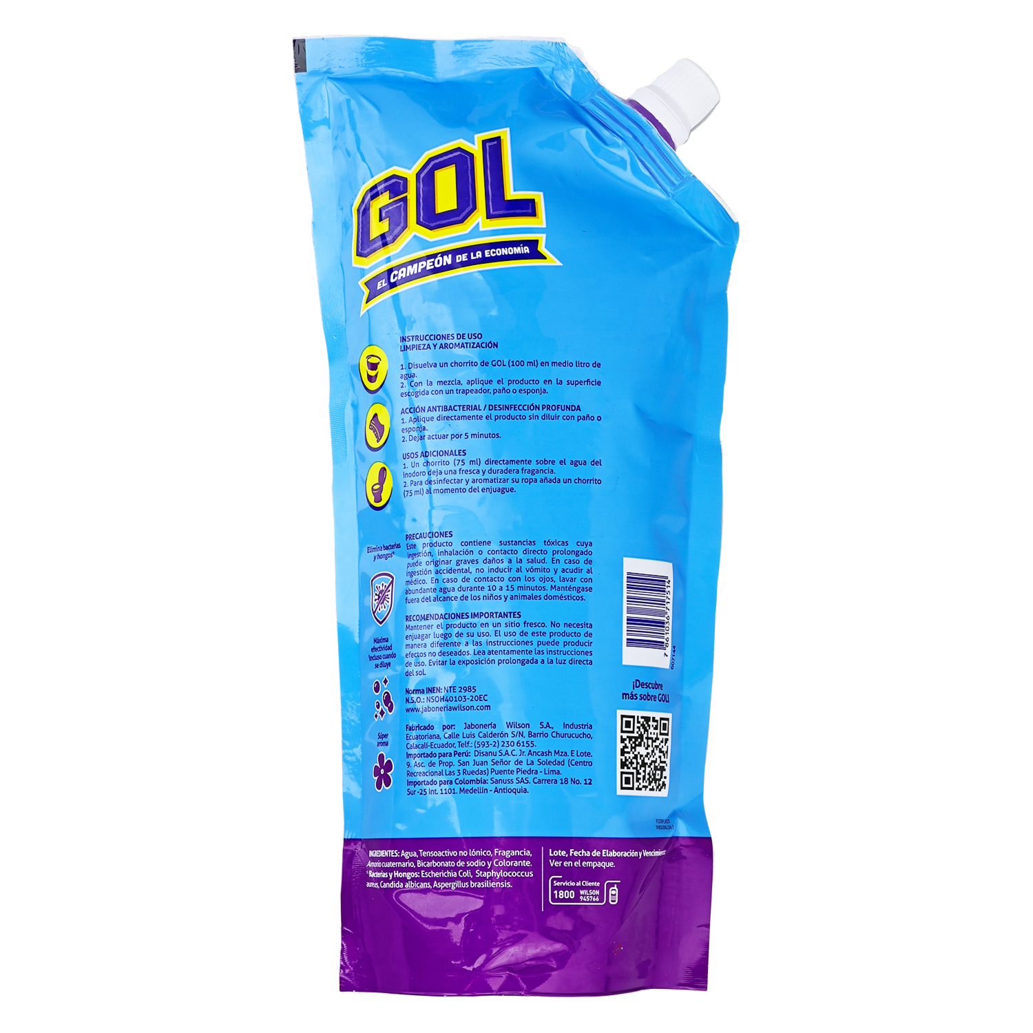 Limpiador Desinfectante Fragancia Lavanda GOL 550Ml