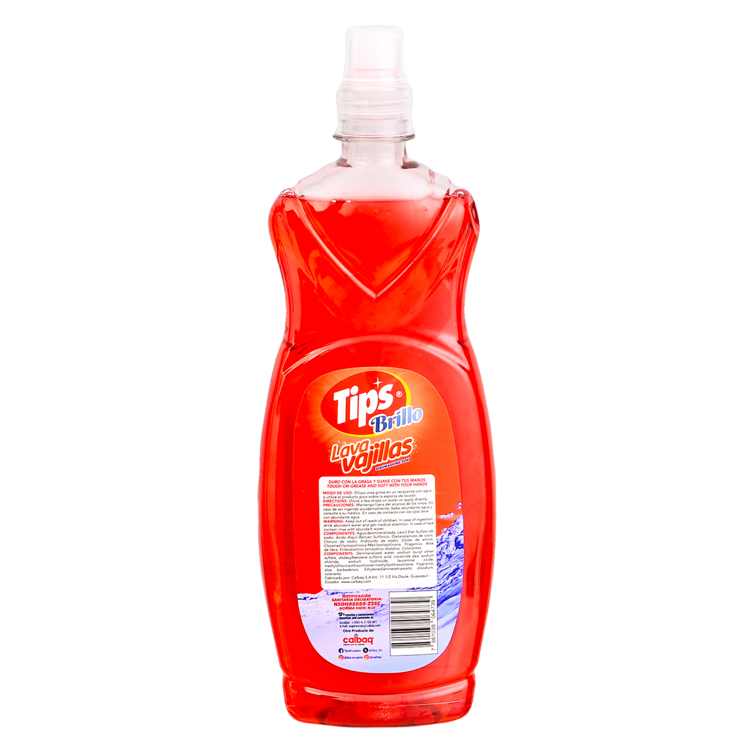 Lavavajillas Líquido Brillo Fragancia Futos Rojos 4 En 1 TIP’S 650 Ml