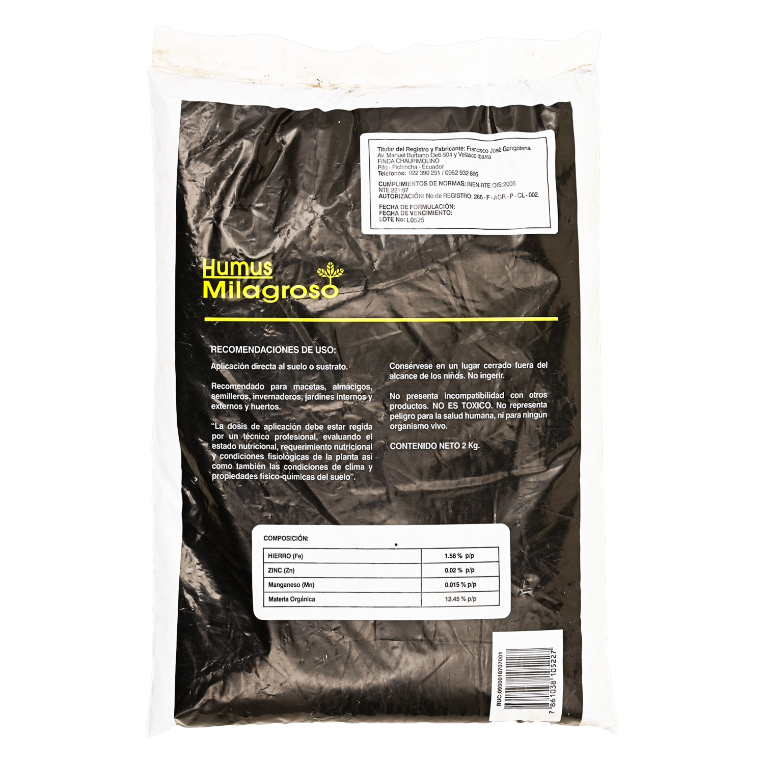 Fertilizante Orgánico HUMUS MILAGROSO 2 kg