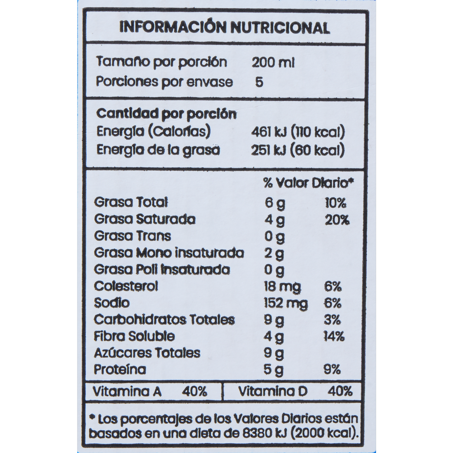 Leche Entera Con Vitaminas Y Fibra SMART SELECTION 8 L