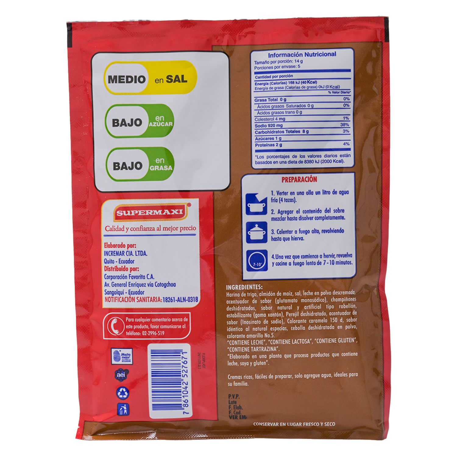 Crema Instantánea De Champiñones SUPERMAXI 70 G