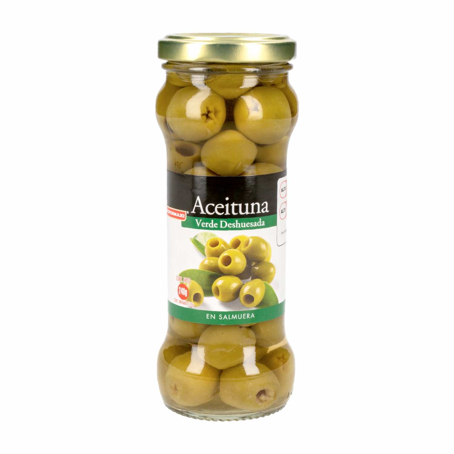 Aceitunas Verdes Deshuesadas SUPERMAXI 240 G