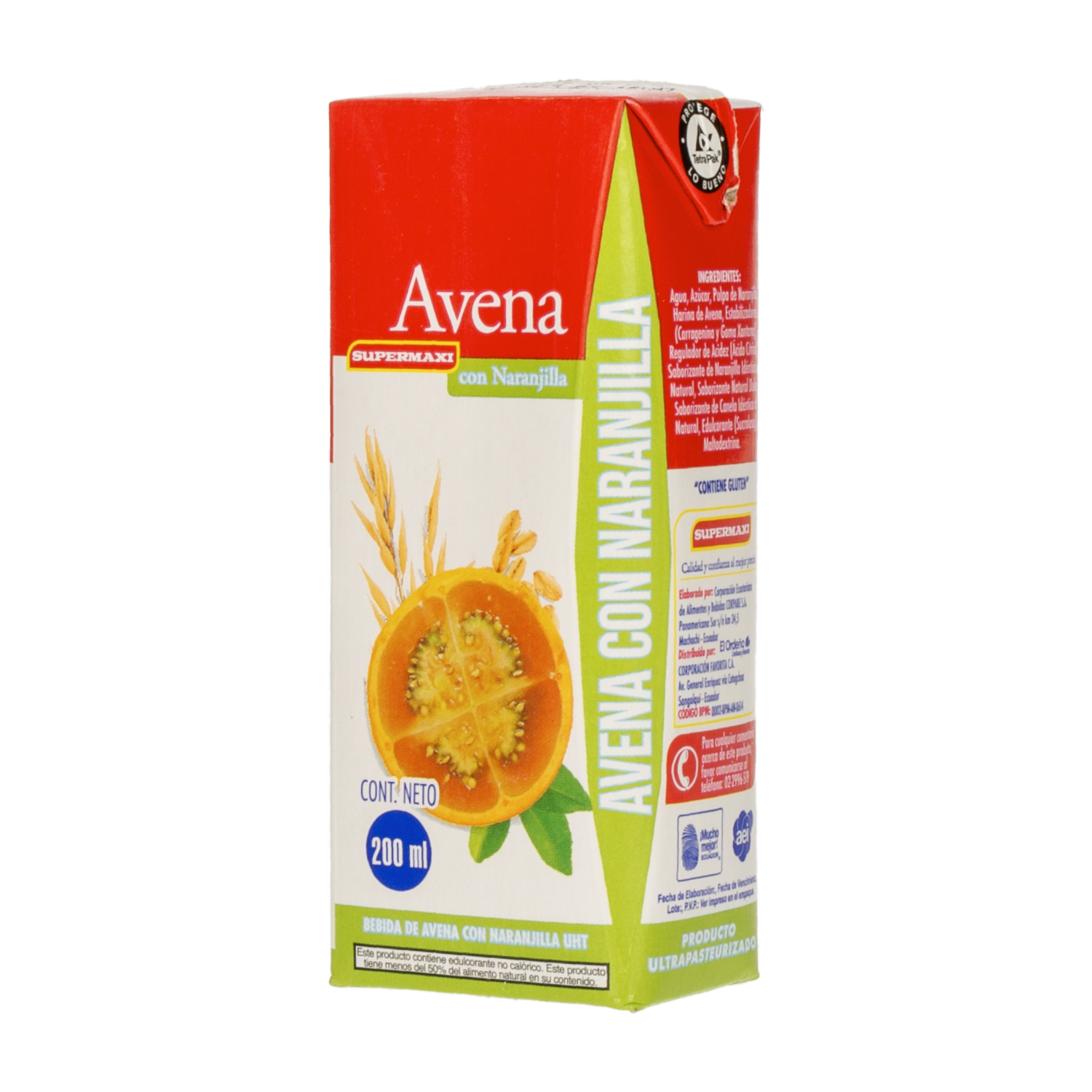 Bebida De Avena Con Naranjilla SUPERMAXI 200 Ml