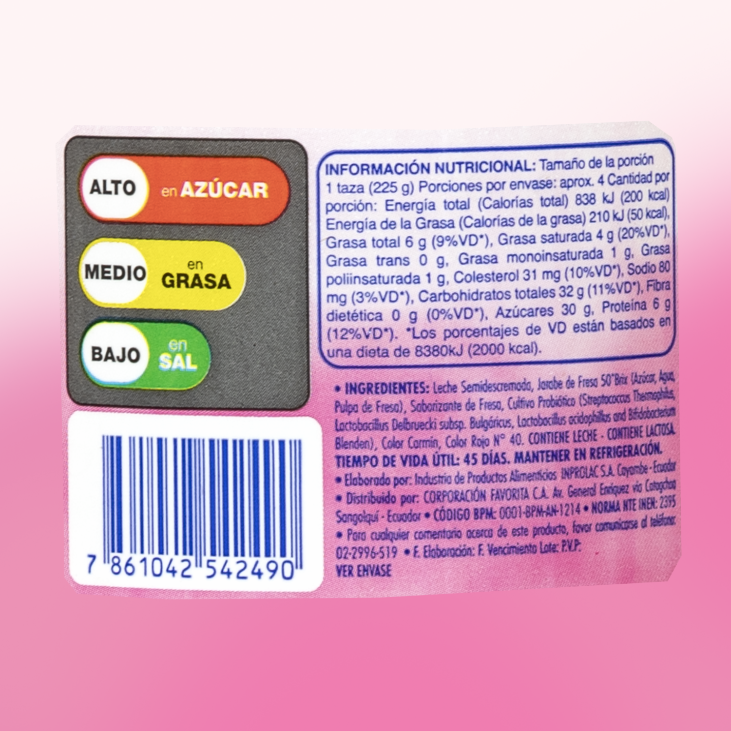Yogurt Semidescremado Bebible Sabor A Fresa SUPERMAXI 950 G
