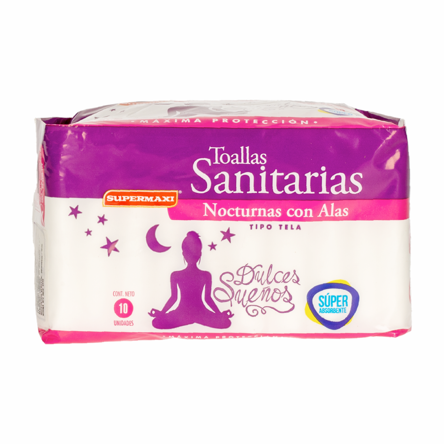 Toallas Sanitarias Nocturnas Con Alas SUPERMAXI 1 X 10 Unidades