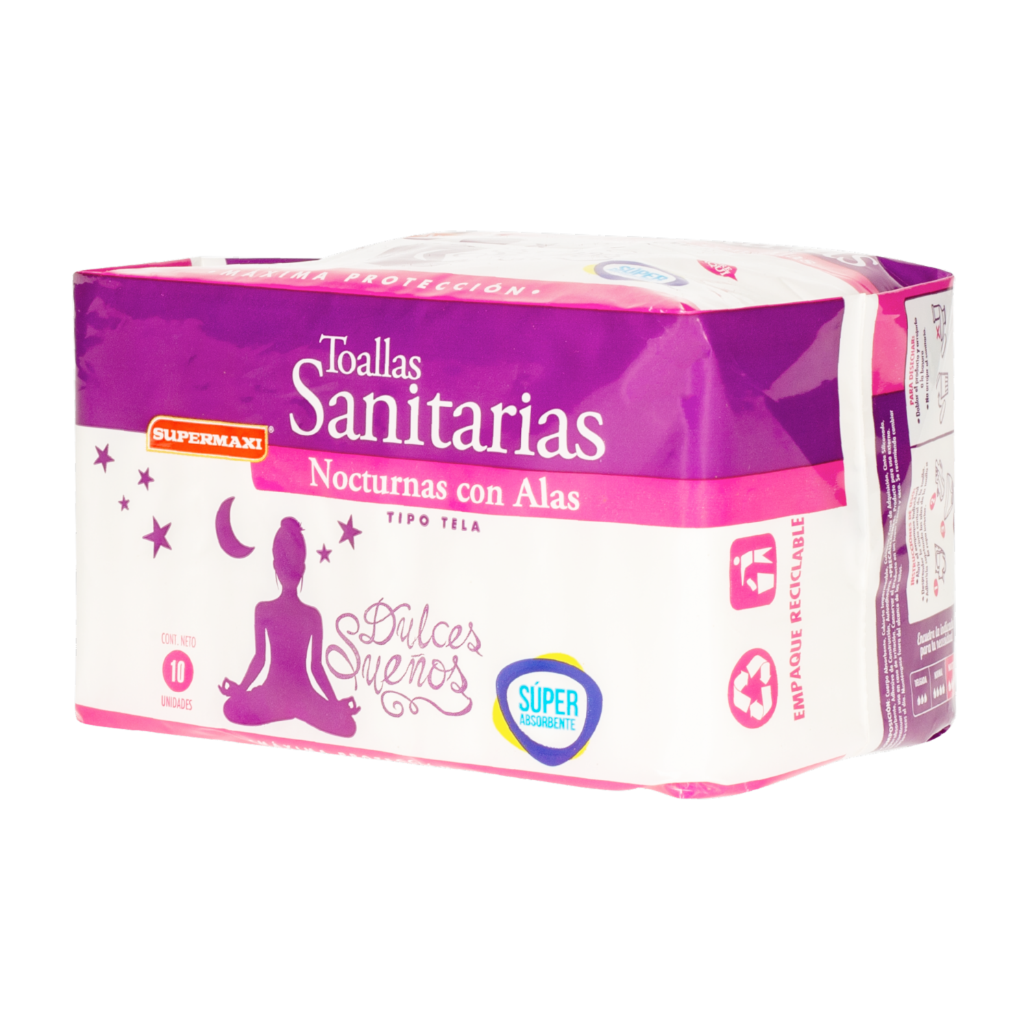 Toallas Sanitarias Nocturnas Con Alas SUPERMAXI 1 X 10 Unidades