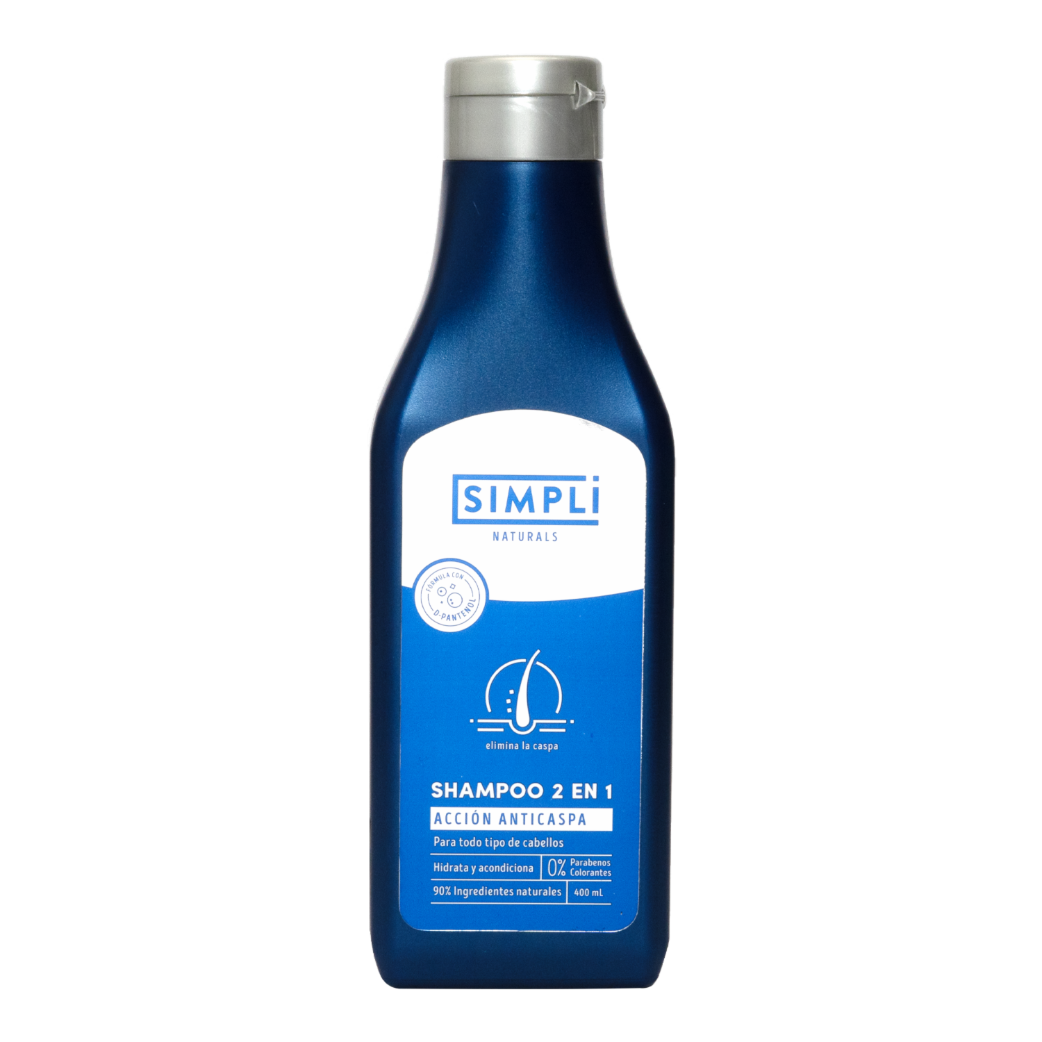 Shampoo De Cabello 2 En 1 Anticaspa SIMPLI 400 Ml