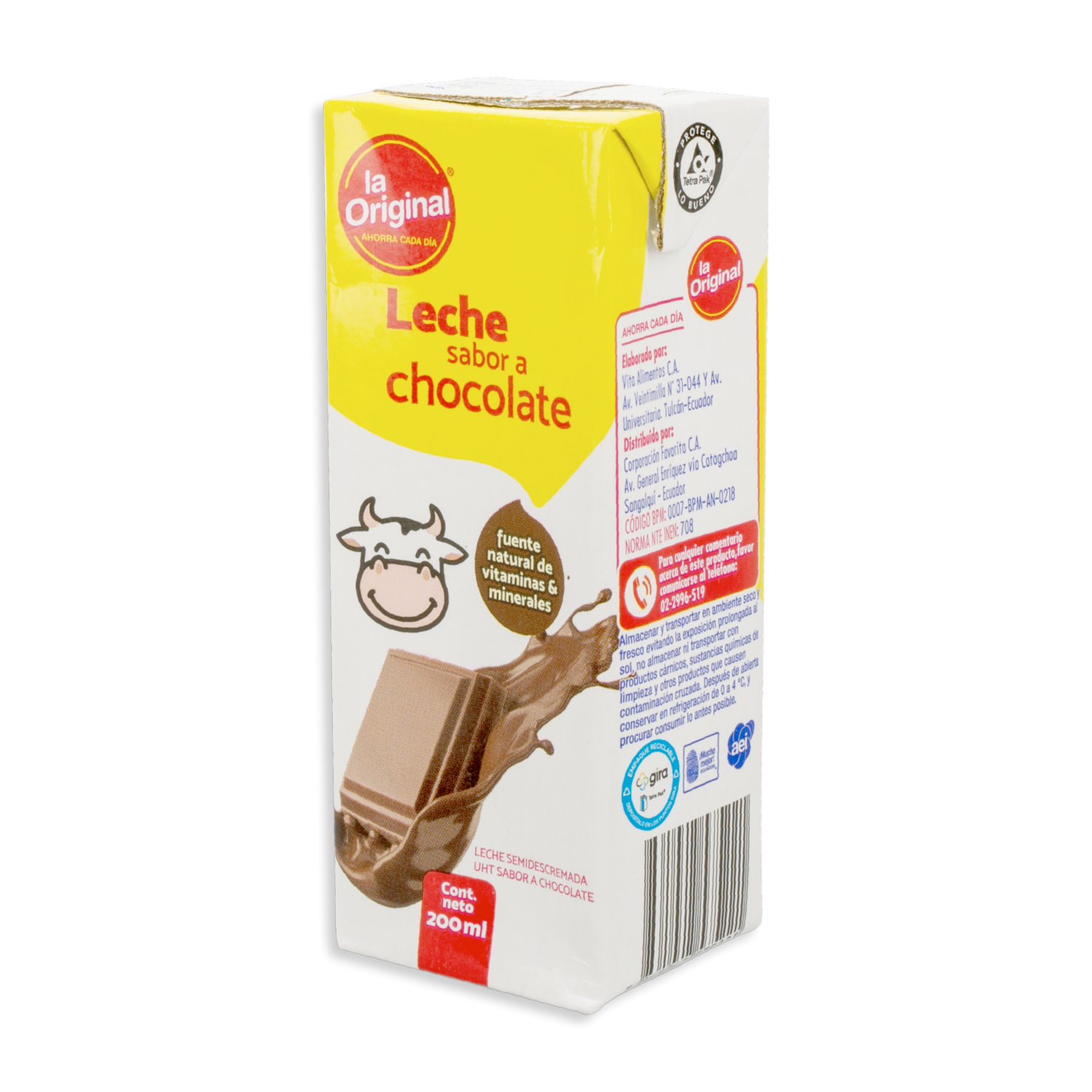 Leche Saborizada De Chocolate LA ORIGINAL Tetrapak
