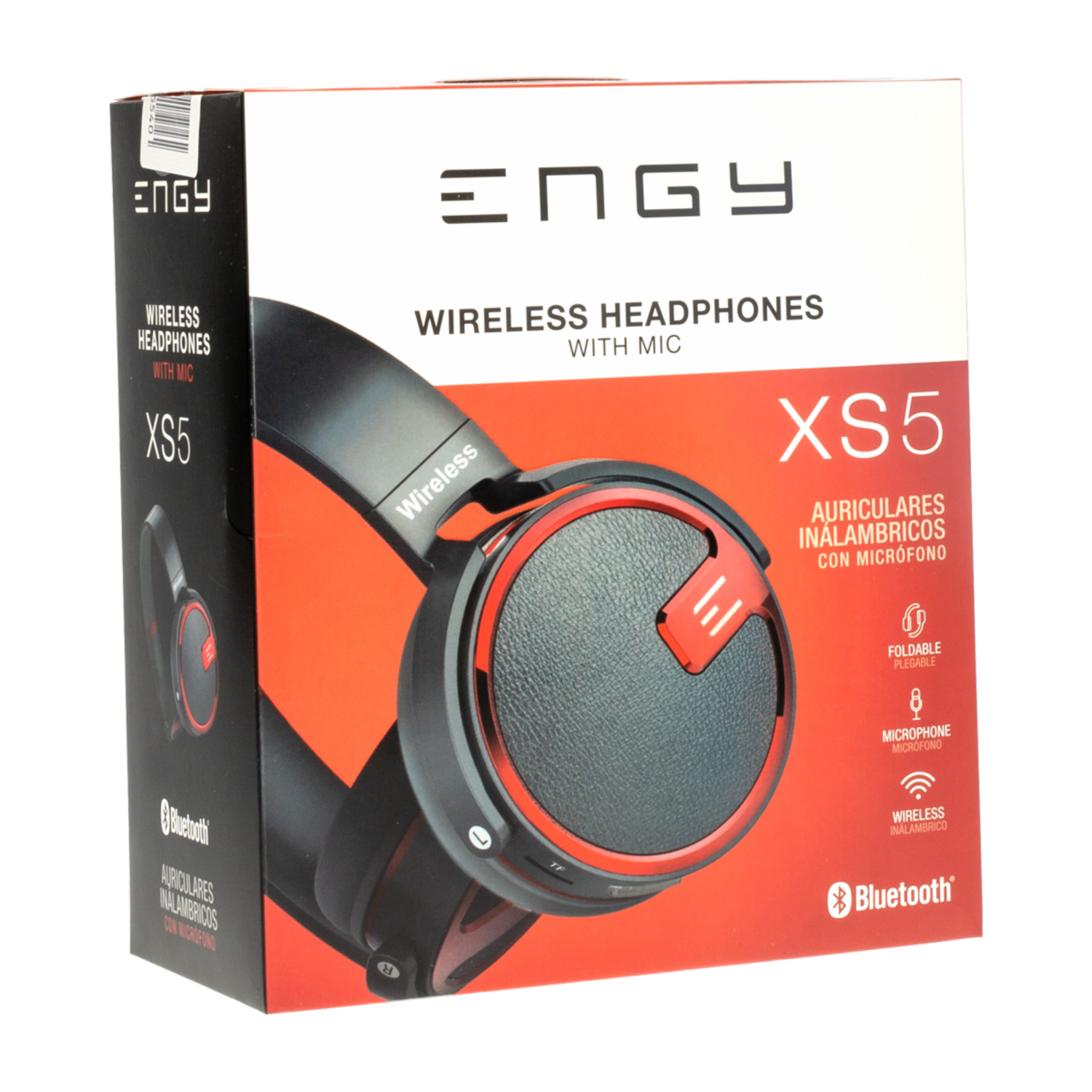 Audífonos Con Micrófono Negro Con Rojo ENGY Bluetooth