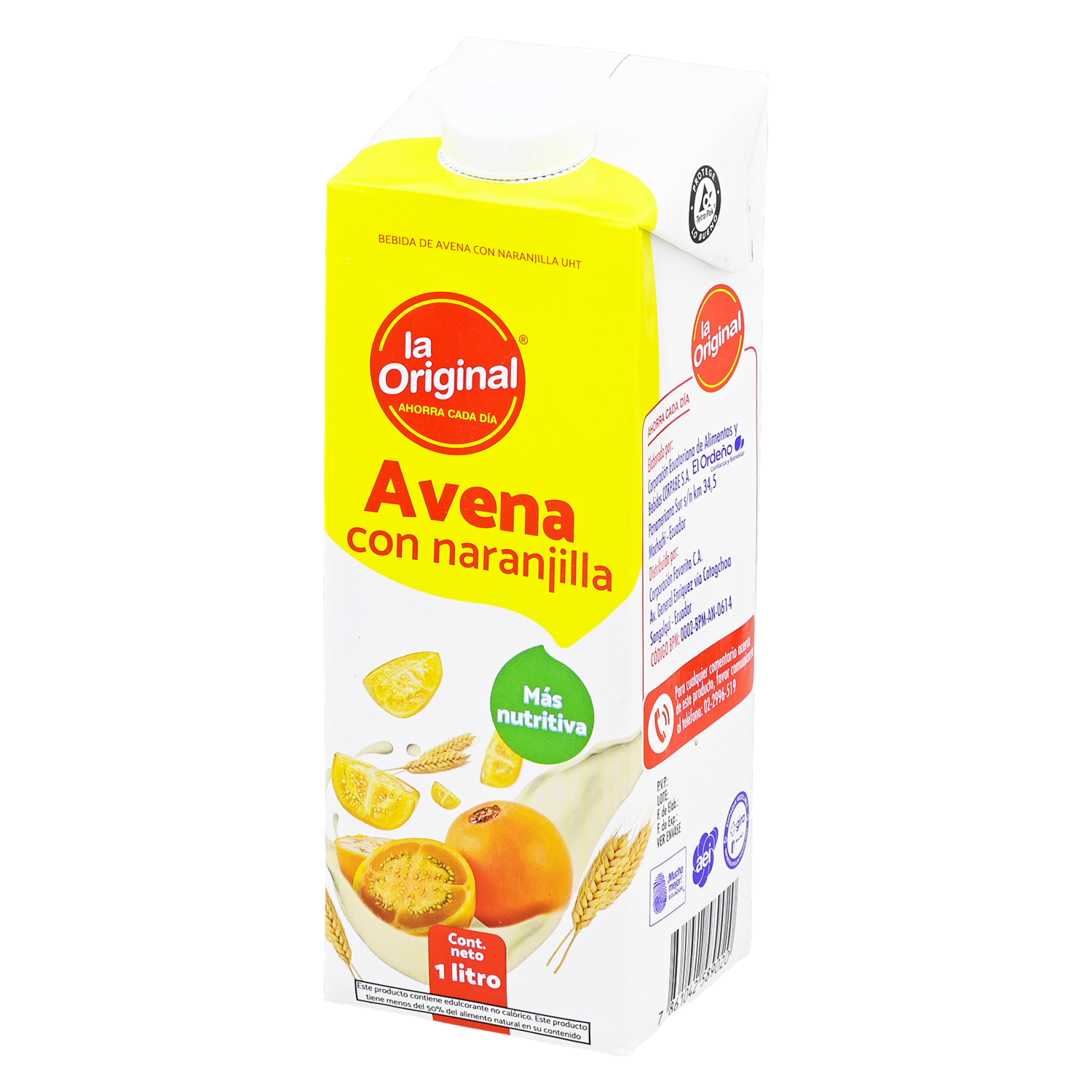 Bebida De Avena Con Naranjilla LA ORIGINAL 1000 Ml