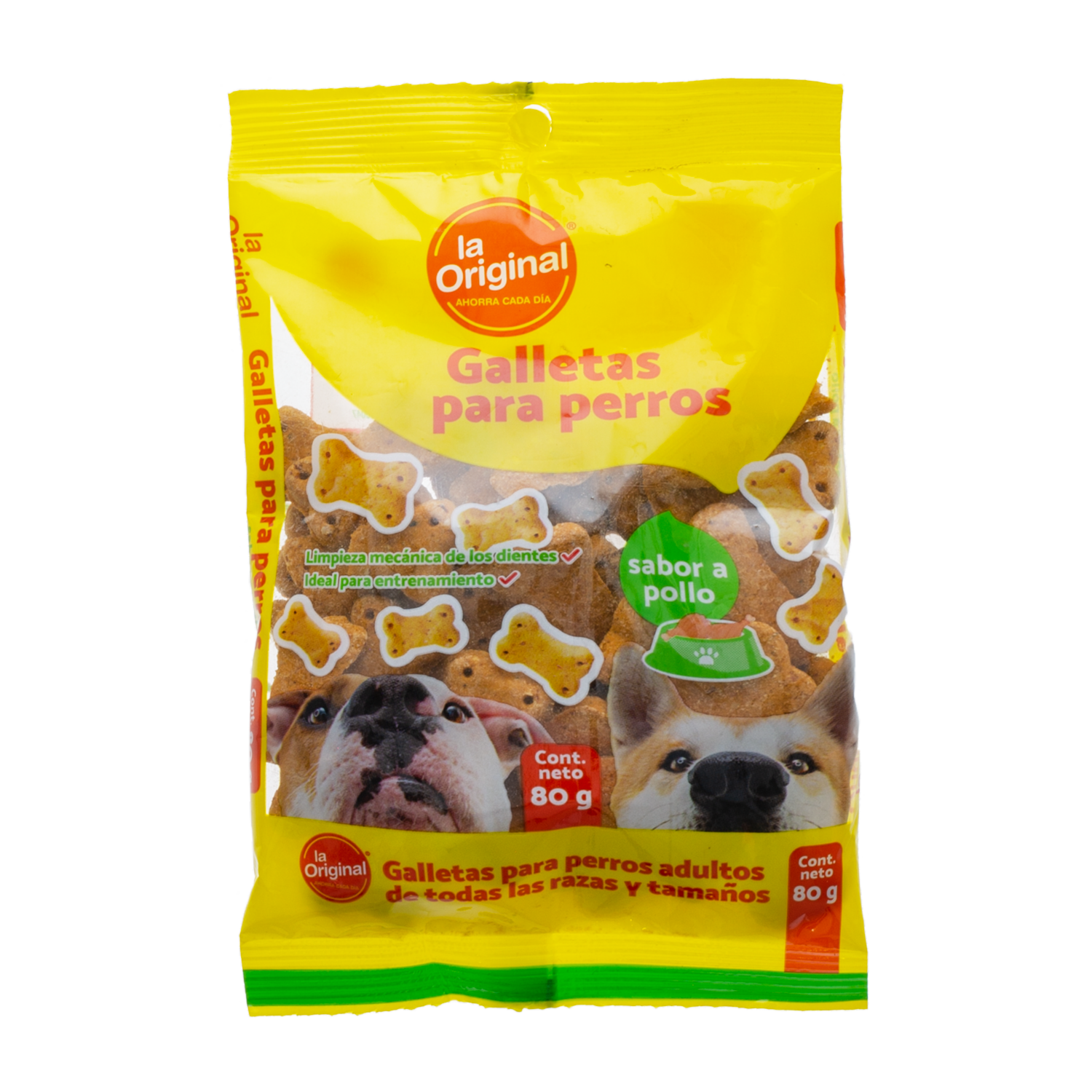 Galletas Para Perros Adultos Toda Raza Y Edad Sabor A Pollo LA ORIGINAL 80 G