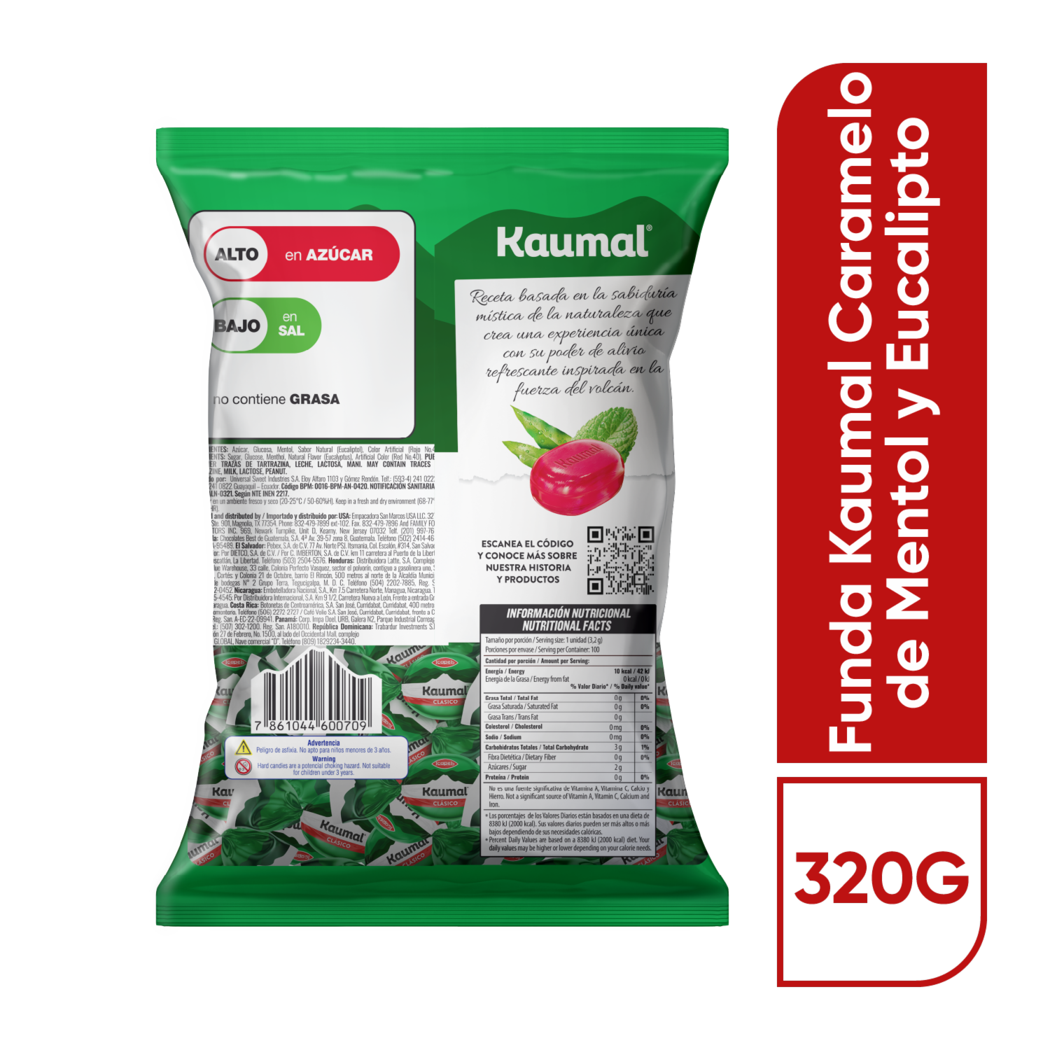 Caramelos De Mentol Y Eucalipto KAUMAL 320 G