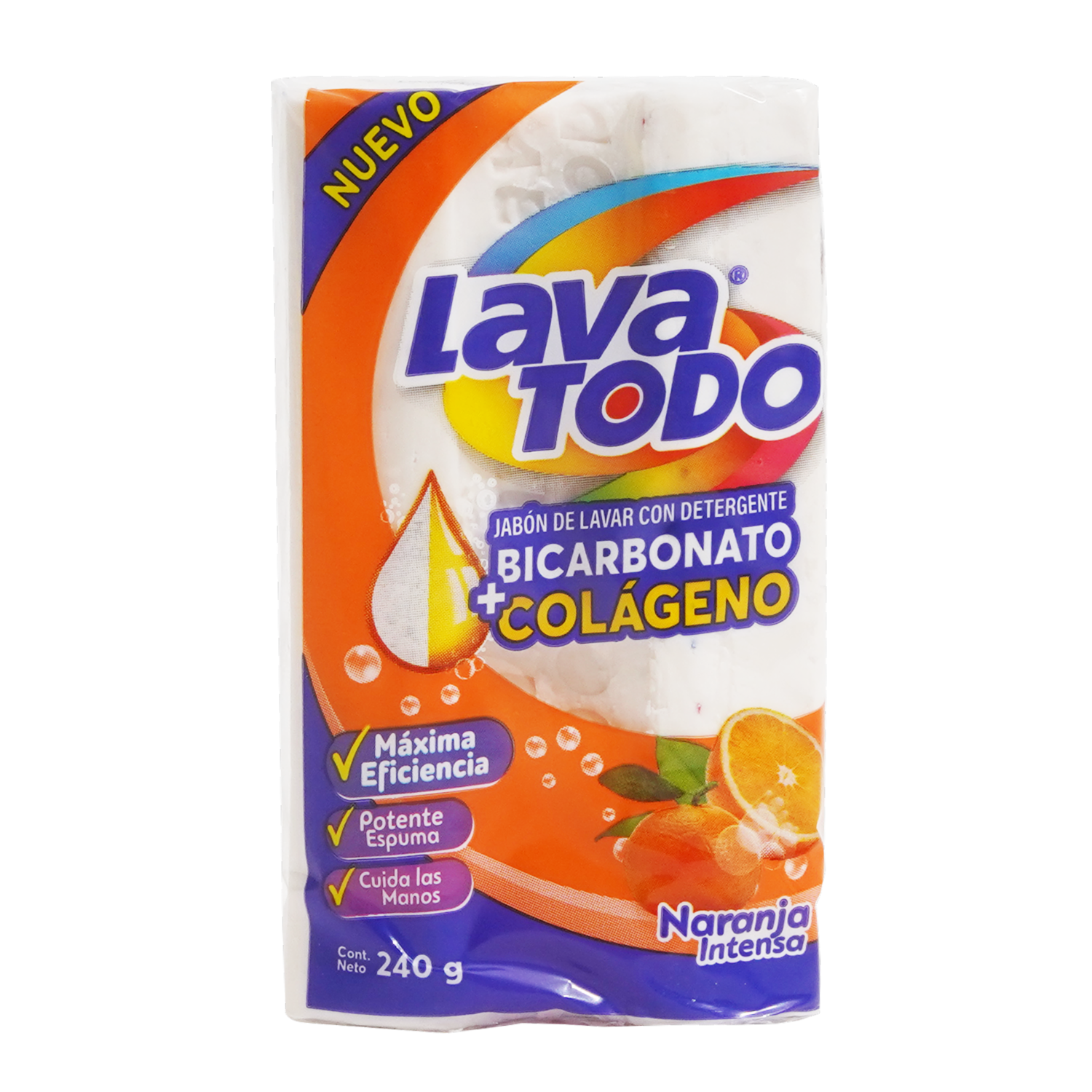 Jabón De Ropa Naranja Mandarina LAVATODO 240 G