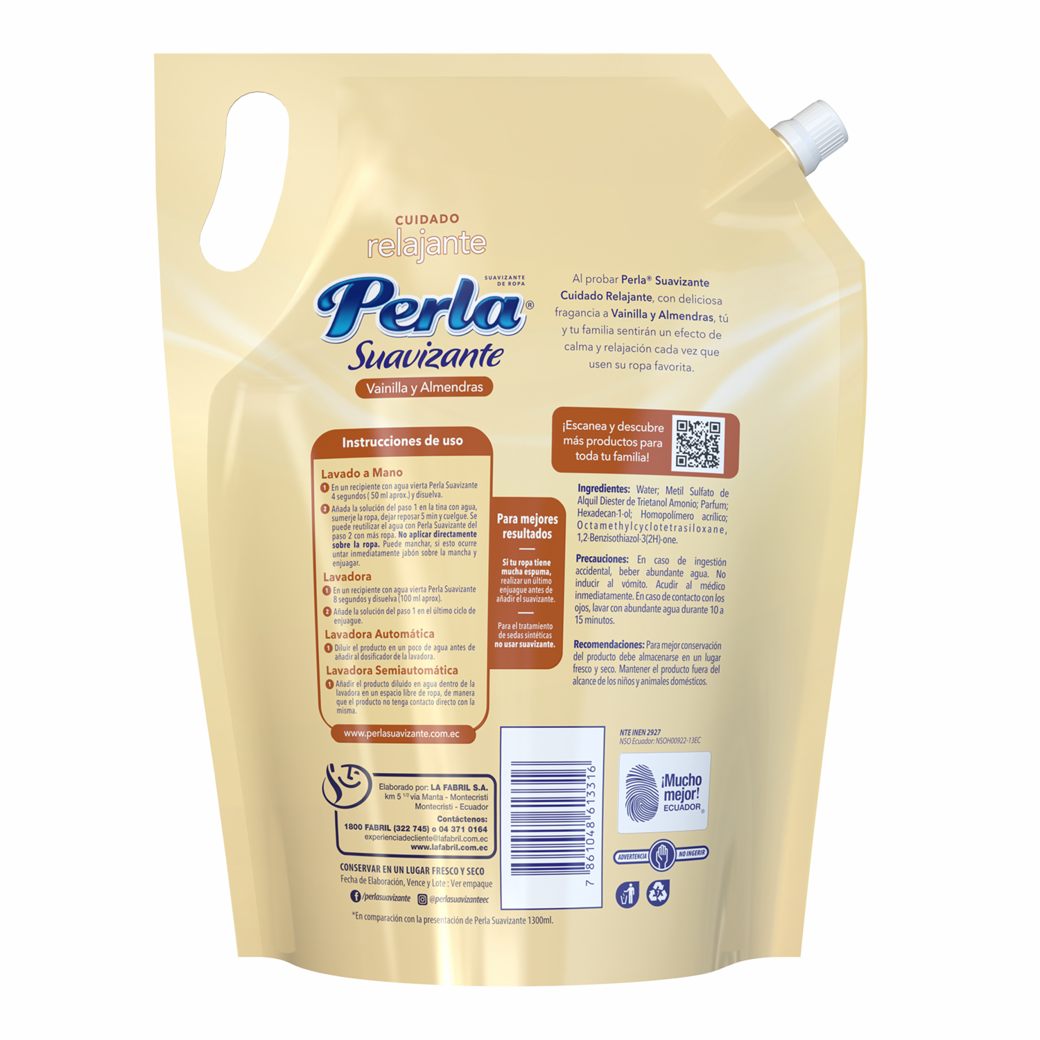 Suavizante Vainilla Y Almendras PERLA 2400 Ml