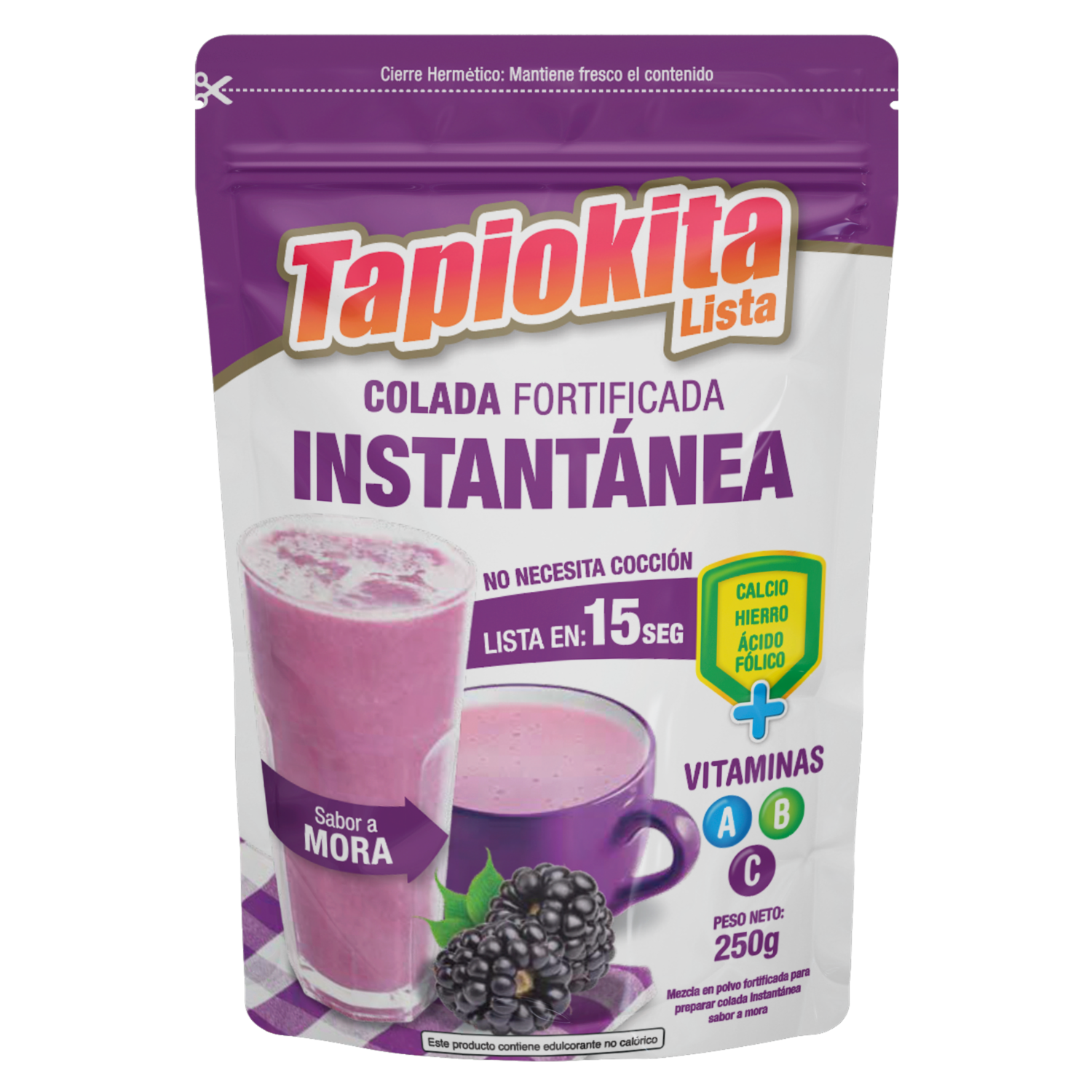 Colada Instantánea Fortificada Sabor A Mora TAPIOKITA 250 G