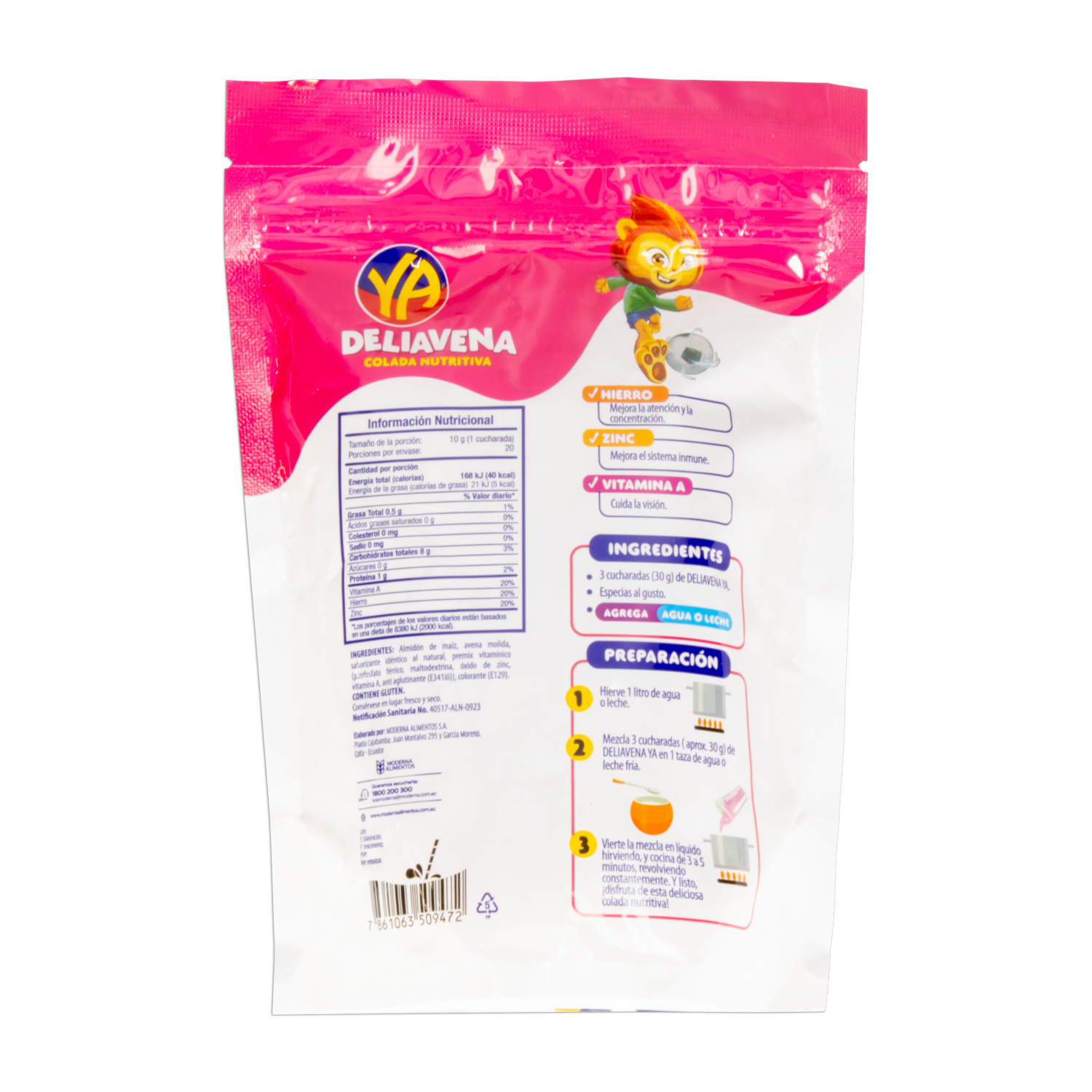 Deliavena En Polvo Sabor A Fresa YA 200 G